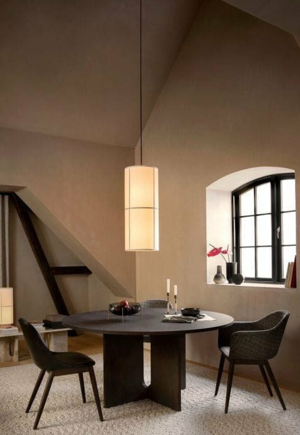 Audo Copenhagen Harbour Dining Dark Stained Oak, Burned Red