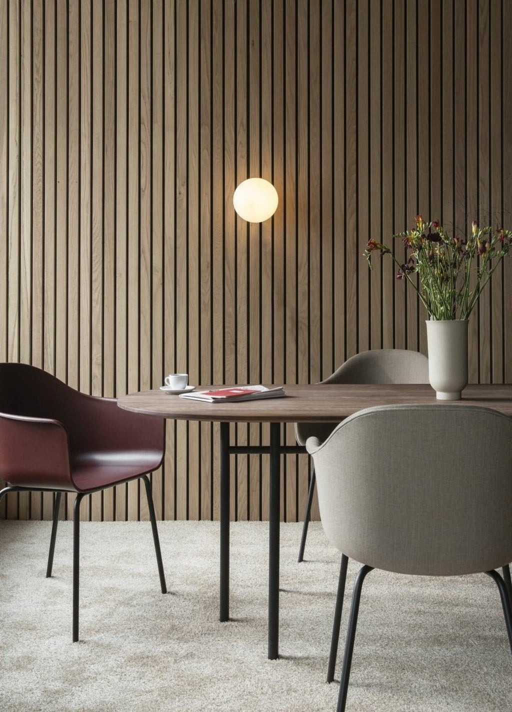 Audo Copenhagen Harbour Dining Dark Stained Oak, Burned Red