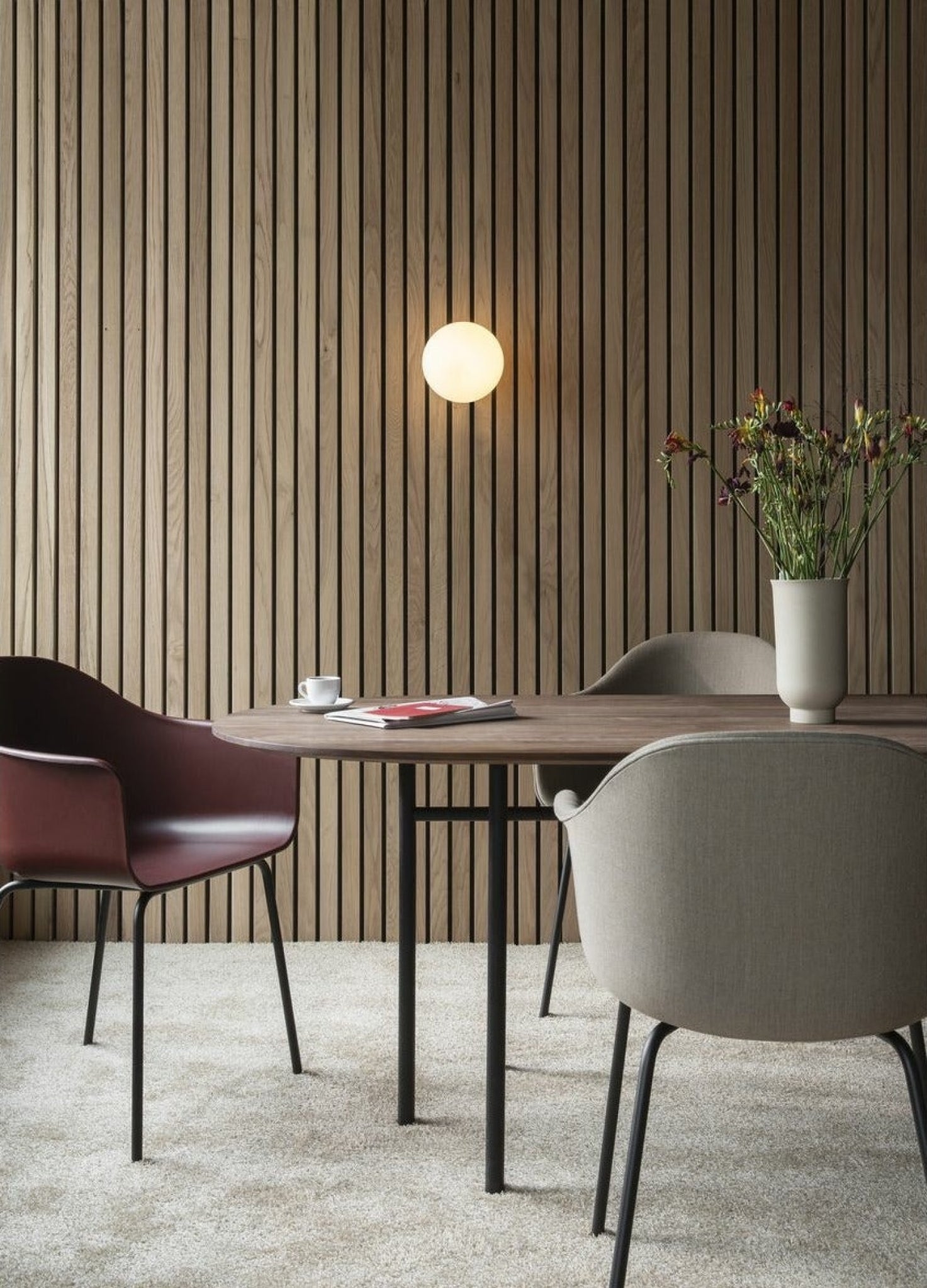 Audo Copenhagen Harbour Dining Dark Stained Oak, Burned Red