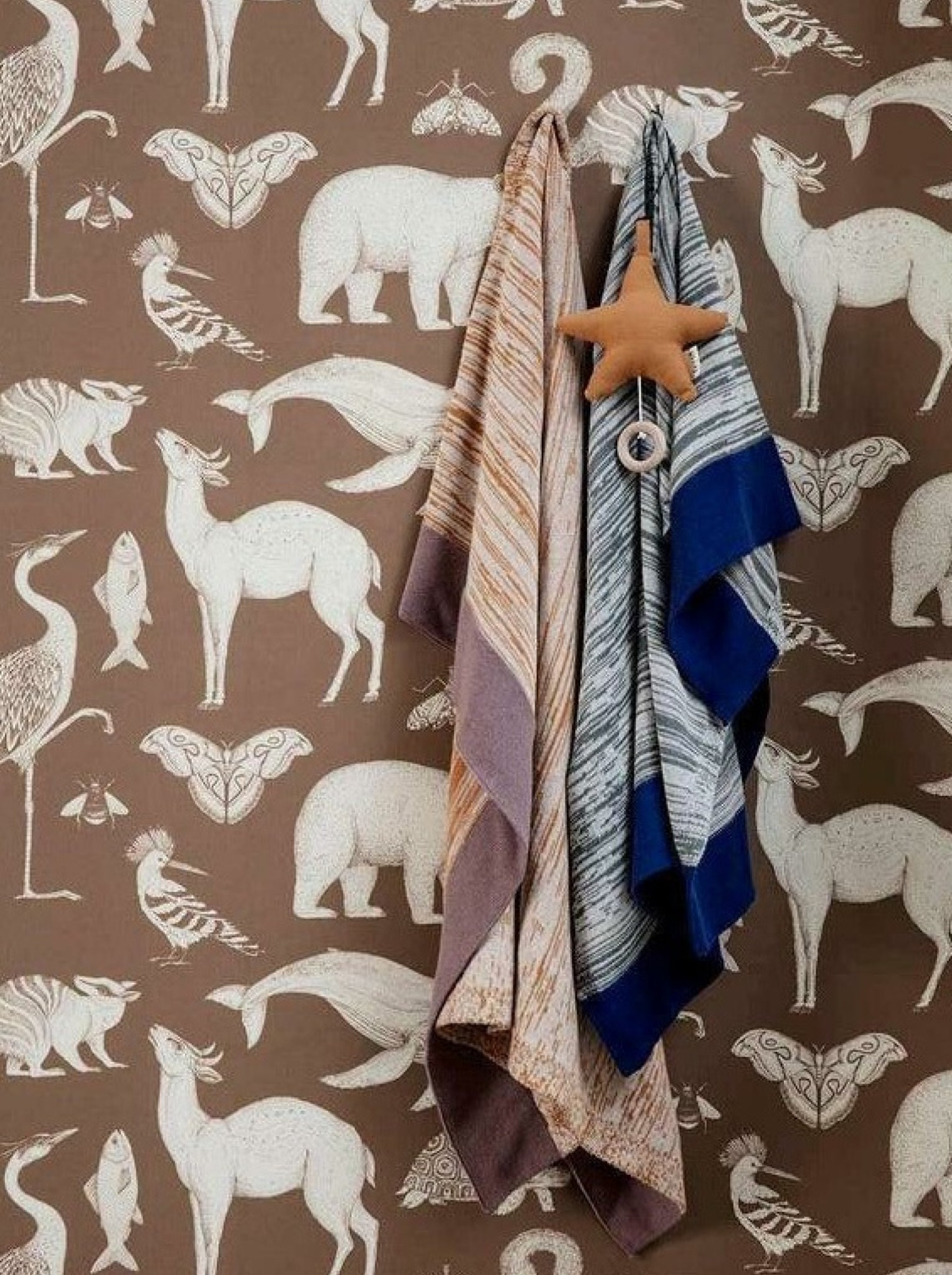 Ferm Living Dusty Rainbow Blanket, Dusty Green