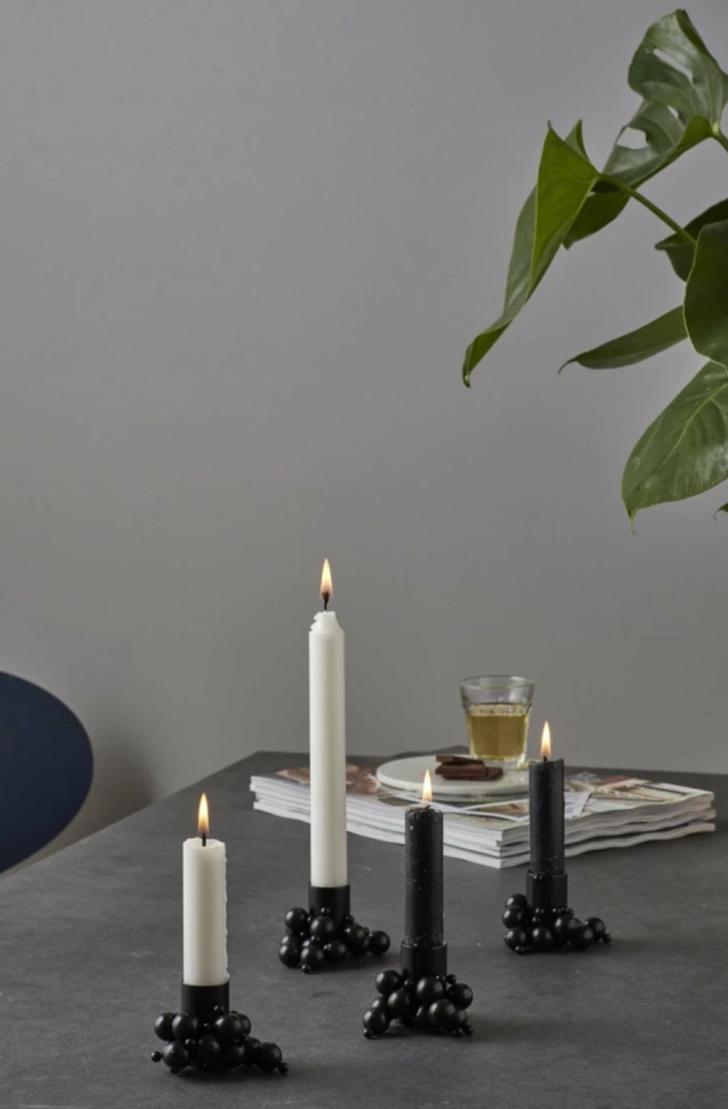 Gejst Molekyl Black Candle Holder Set 4pcs — 3.3 Cm Magnetic Design