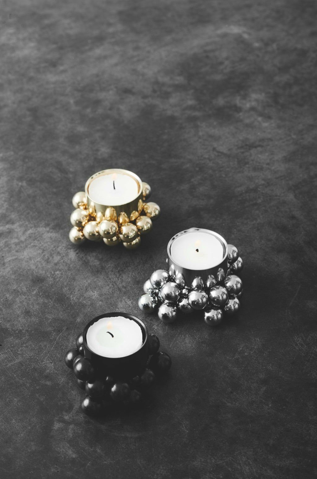 Gejst Molekyl Tealight Holder Black - Steel 4.3x3 Cm Magnetic Design