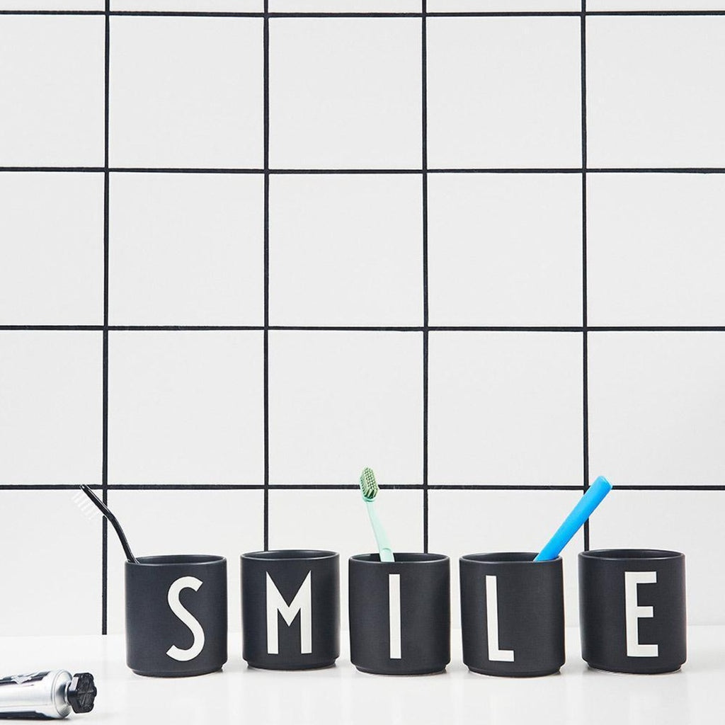 Design Letters Personal Porcelain Mug A-Z, Black, Y