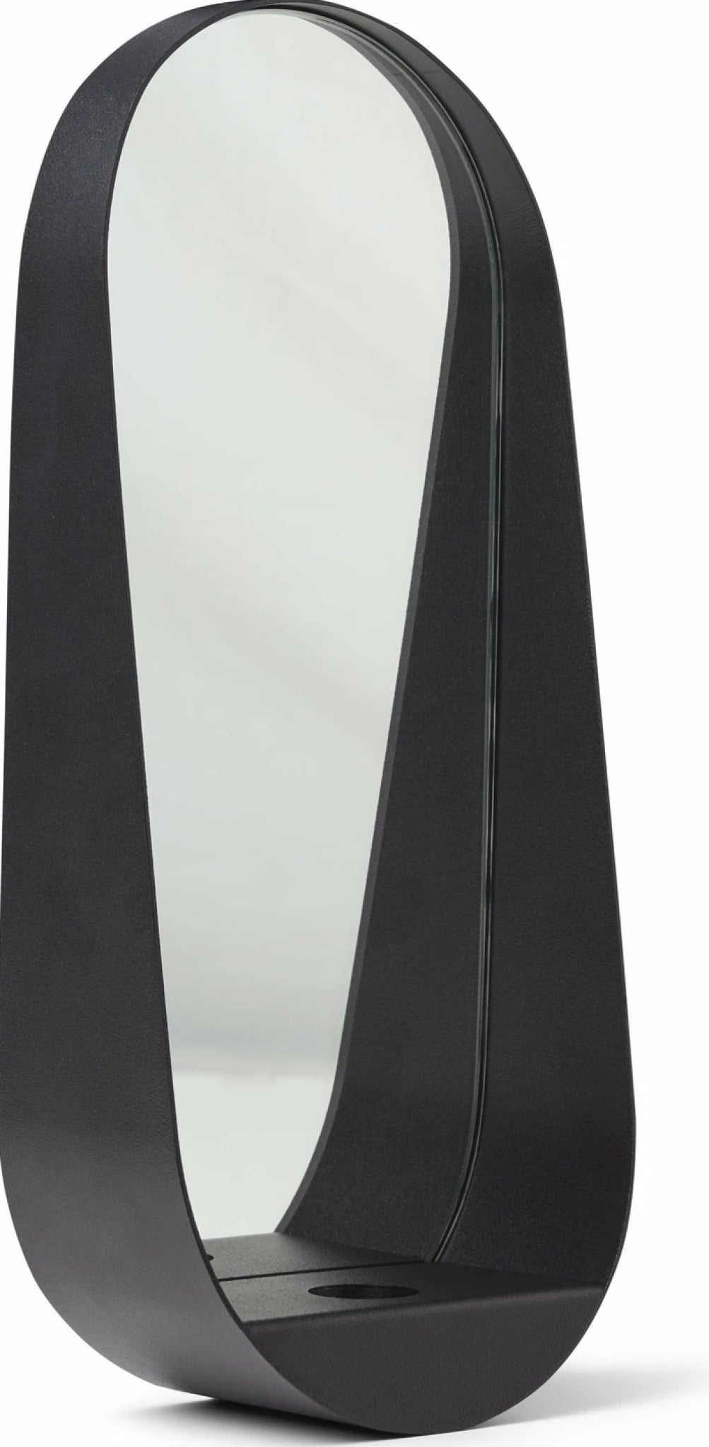 Gejst Glim Oval Wall Candle Holder Mirror 28cm – Black Steel Hygge