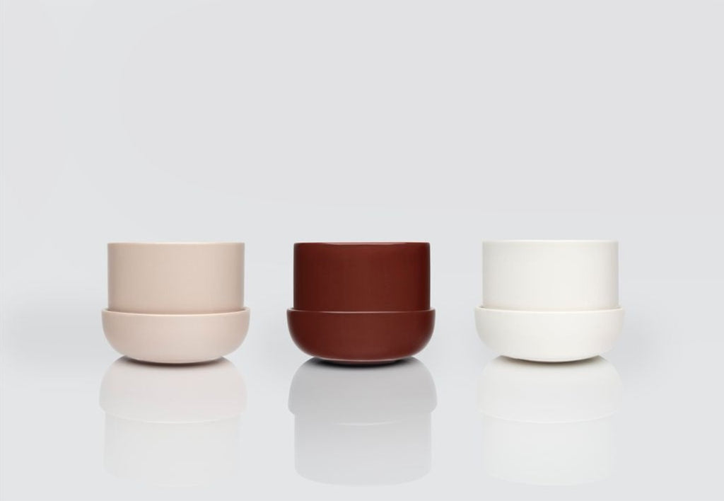 Iittala Nappula flowerpot with saucer 170x130mm, brown