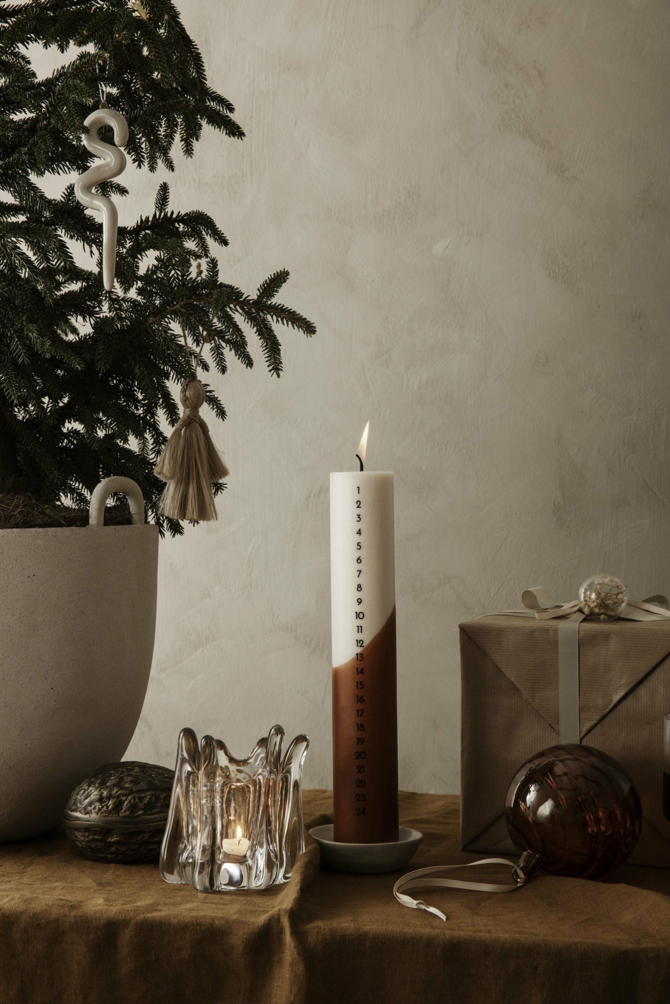 Ferm Living Flora Christmas Tree Decorations Small Set Of 4, Purple