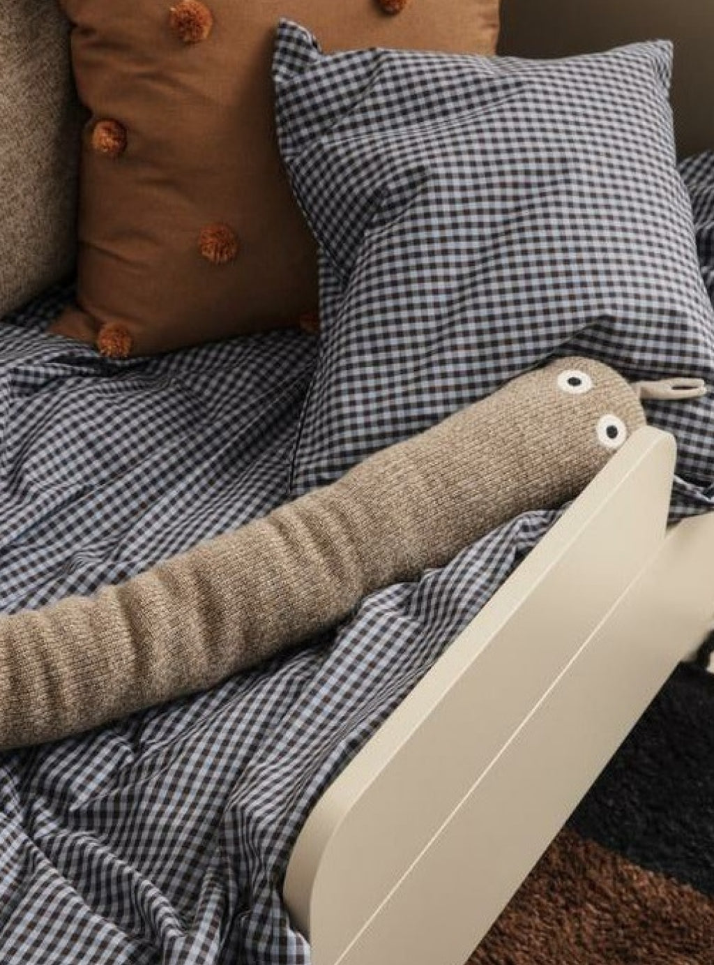 Ferm Living Check Bed Linen Junior 100x140 Cm, Blue