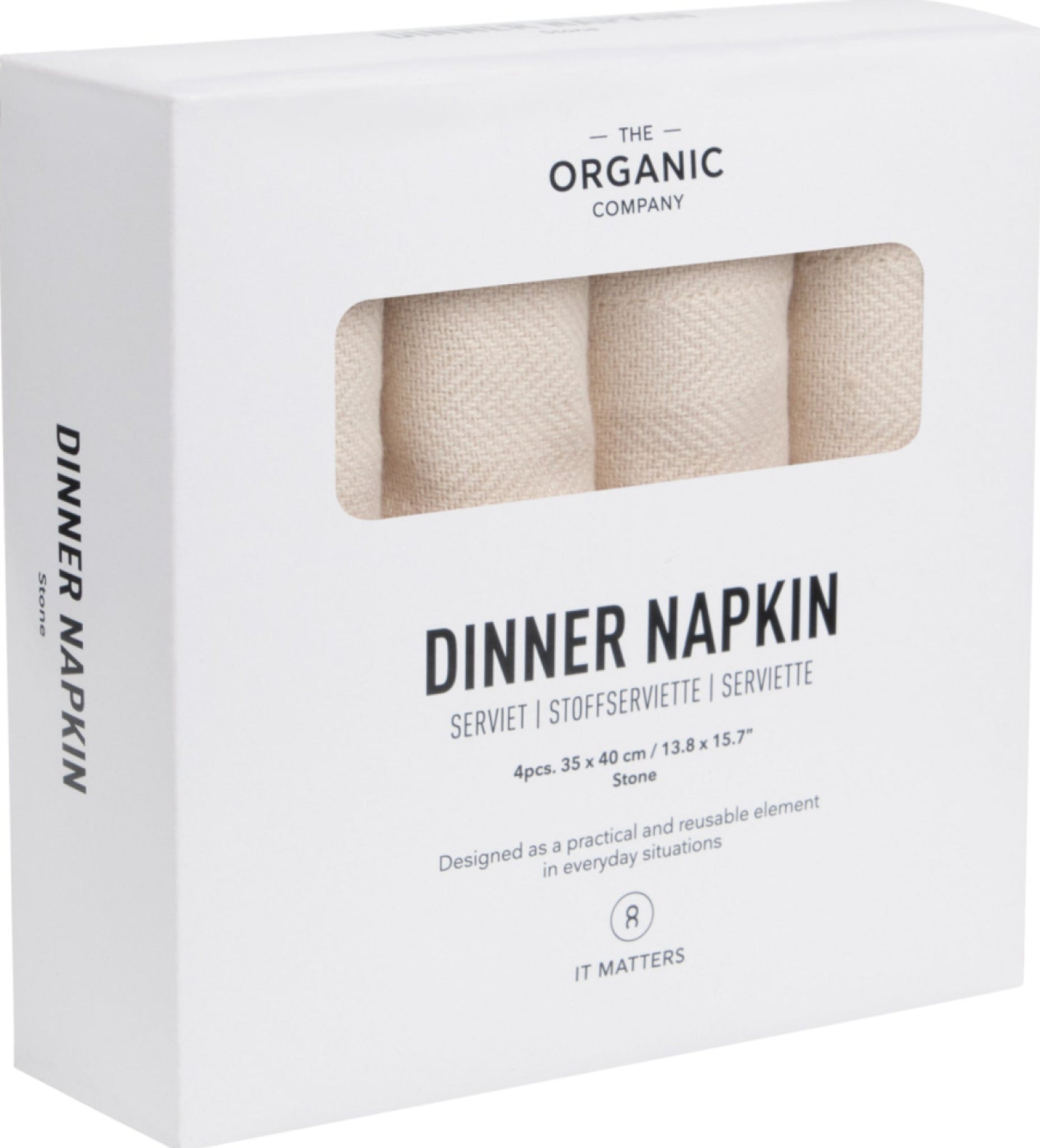 The Organic Company Dinner Napkins, Stone