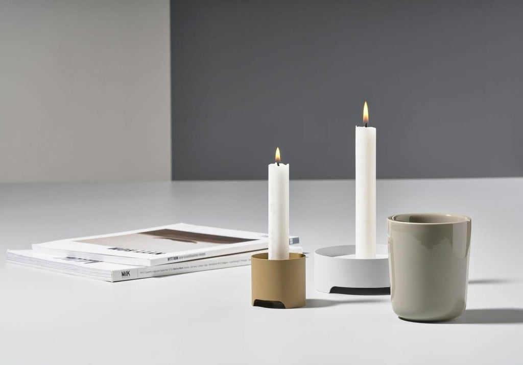 Zone Denmark Singles Candle Holder ø 12 Cm, Warm Grey