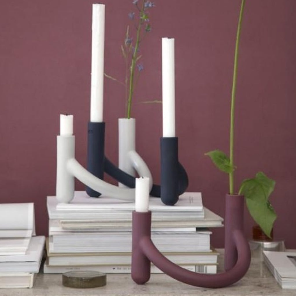 Kähler Nellemann Candle Holder, Plum