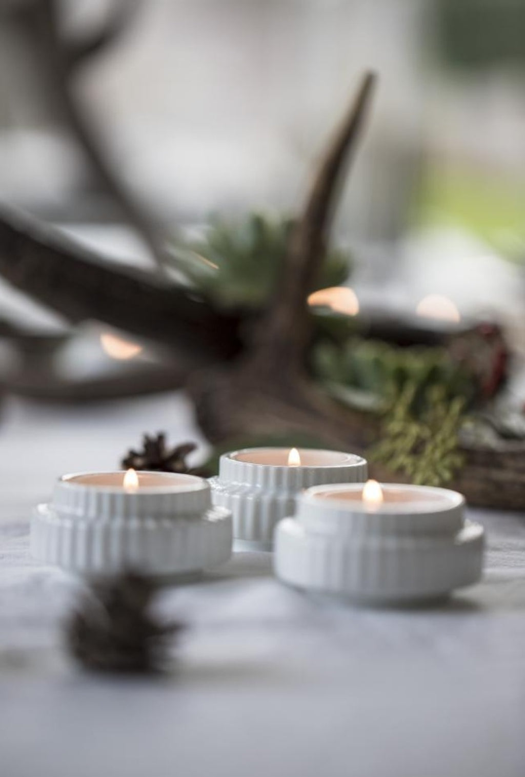 Lyngby Tealight Holder White 2pcs. 6,5 Cm