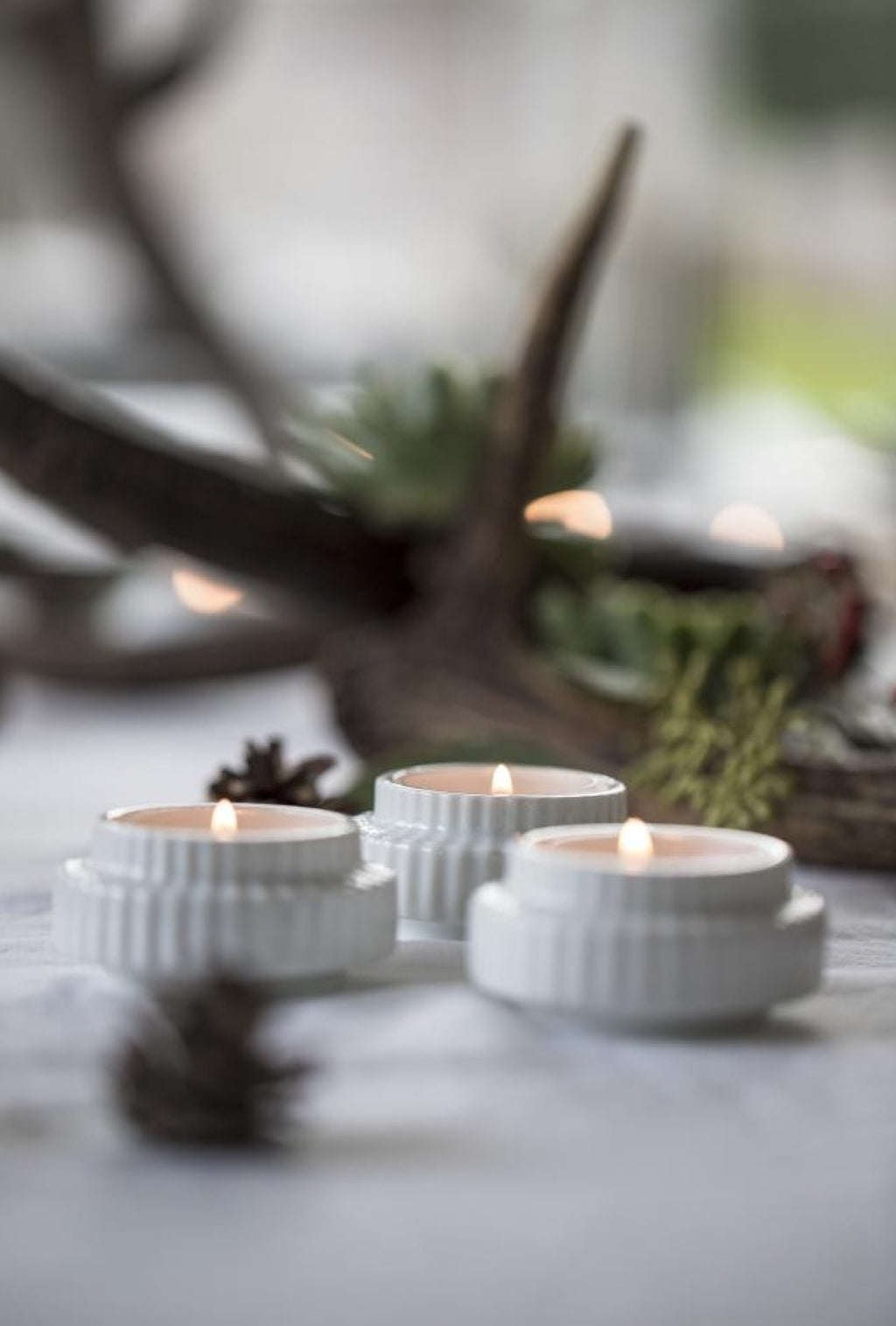 Lyngby Tealight Holder White 2pcs. 6,5 Cm