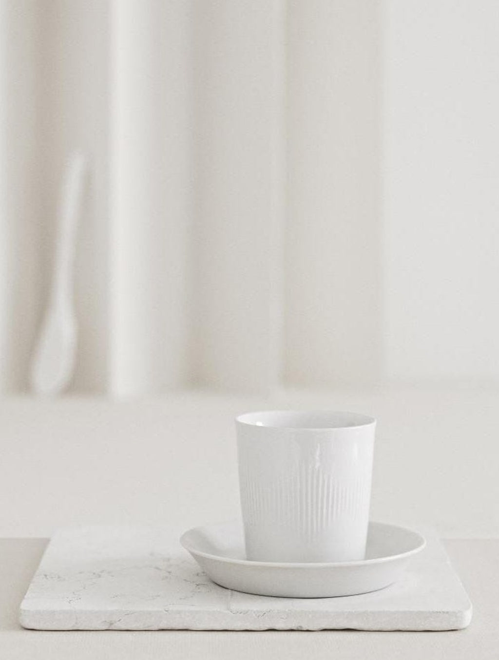 Lyngby Thermodan Mug With Saucer, White