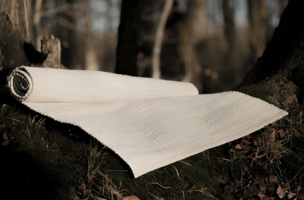 Rug Solid Cotton Rug Desert White, 60 X 90 Cm