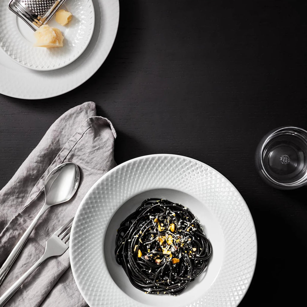 Lyngby Rhombe Pasta plate Ø24,5cm, White