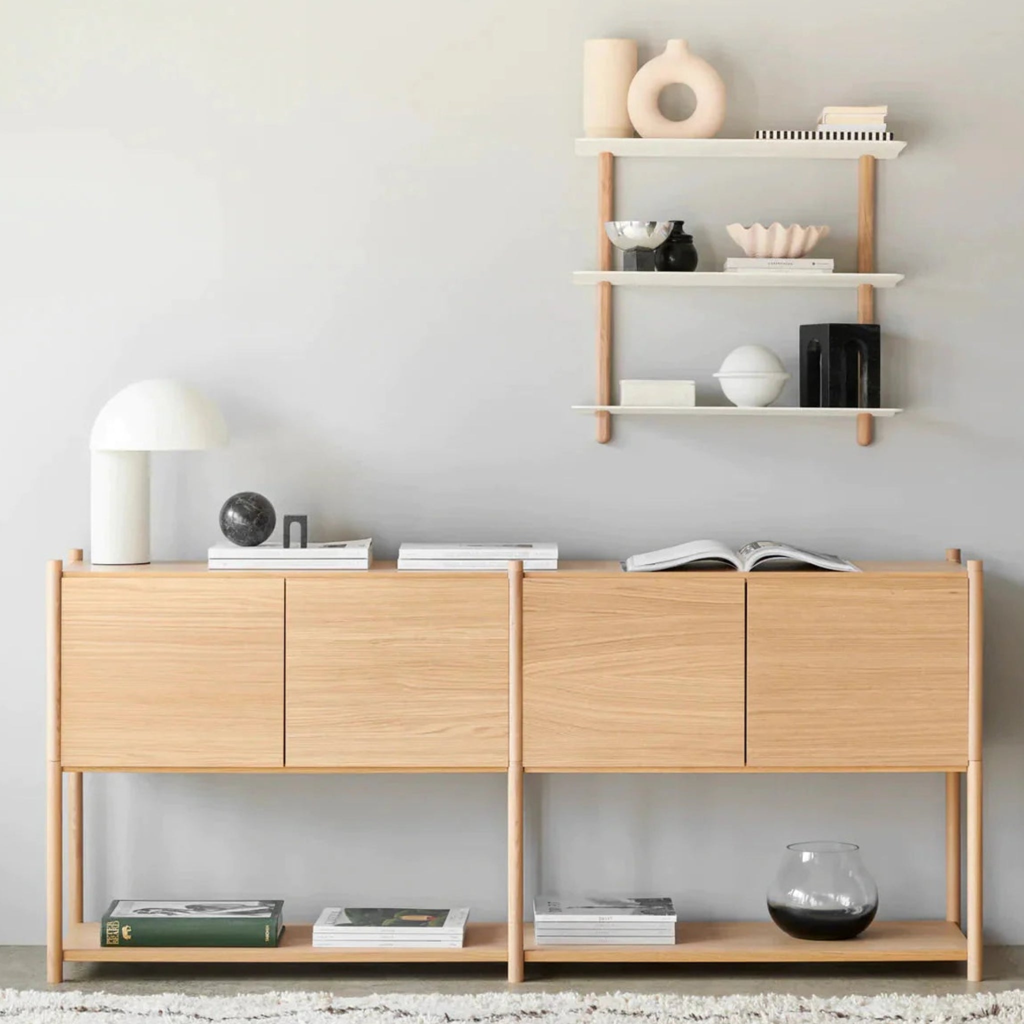 Gejst Sceene Shelf H - Light Oak Modular Storage Design 186x39x82 Cm