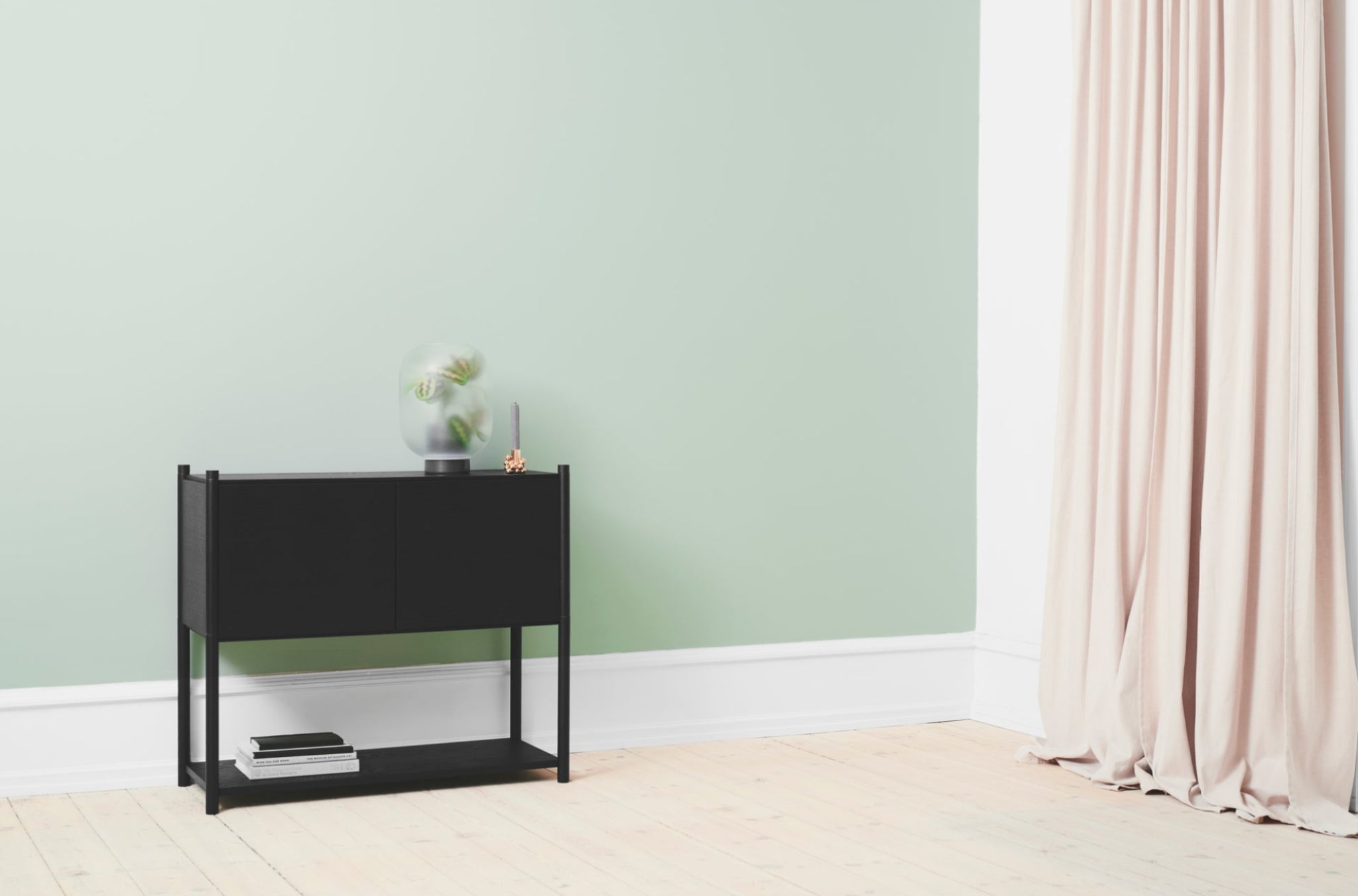 Gejst Sceene Shelf C 93 Cm — Black Oak Modular Minimal Nordic Bookcase