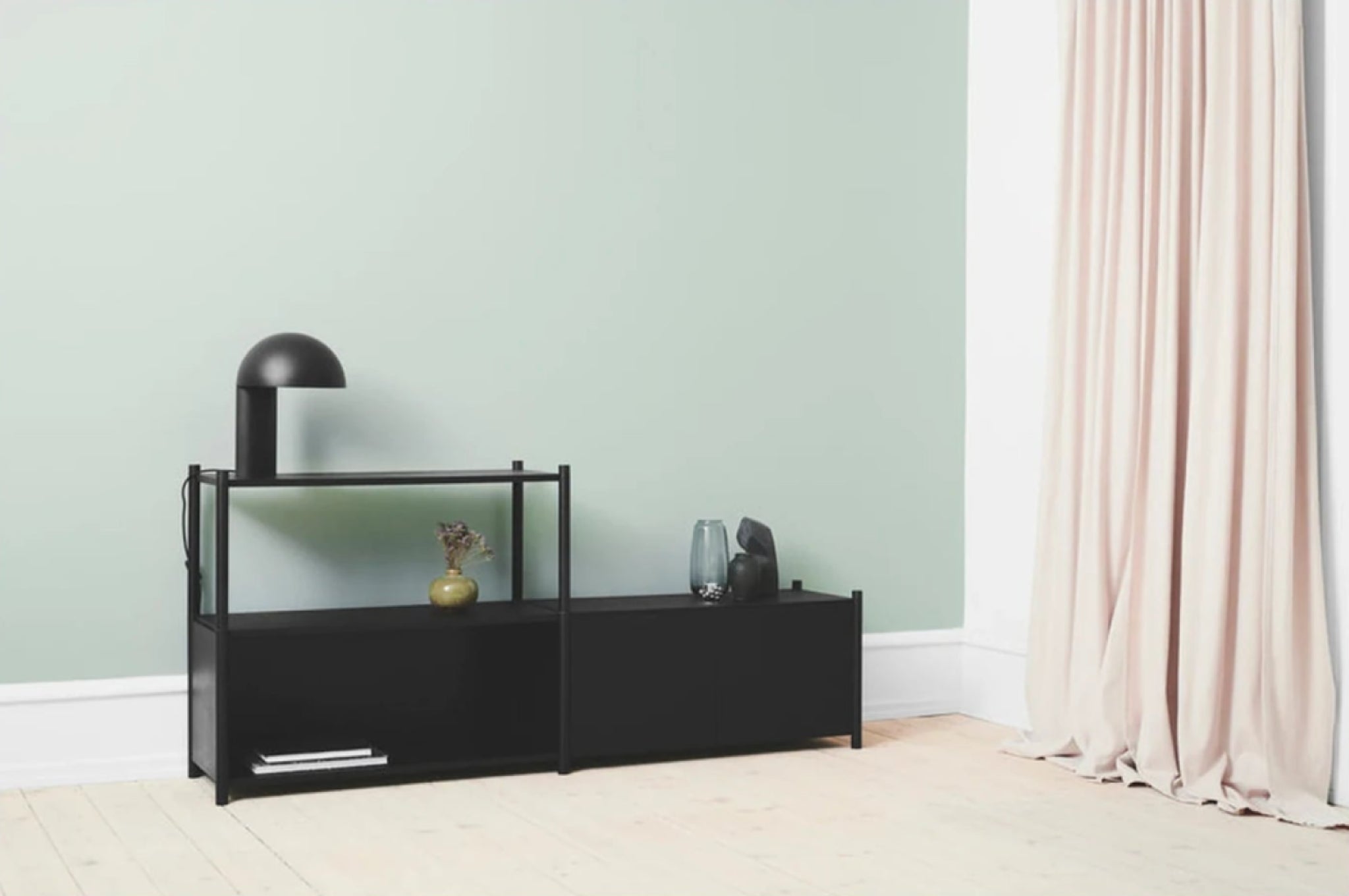 Gejst Sceene Shelf D 93 Cm – Modular Black Oak Bookcase (3 Modules)