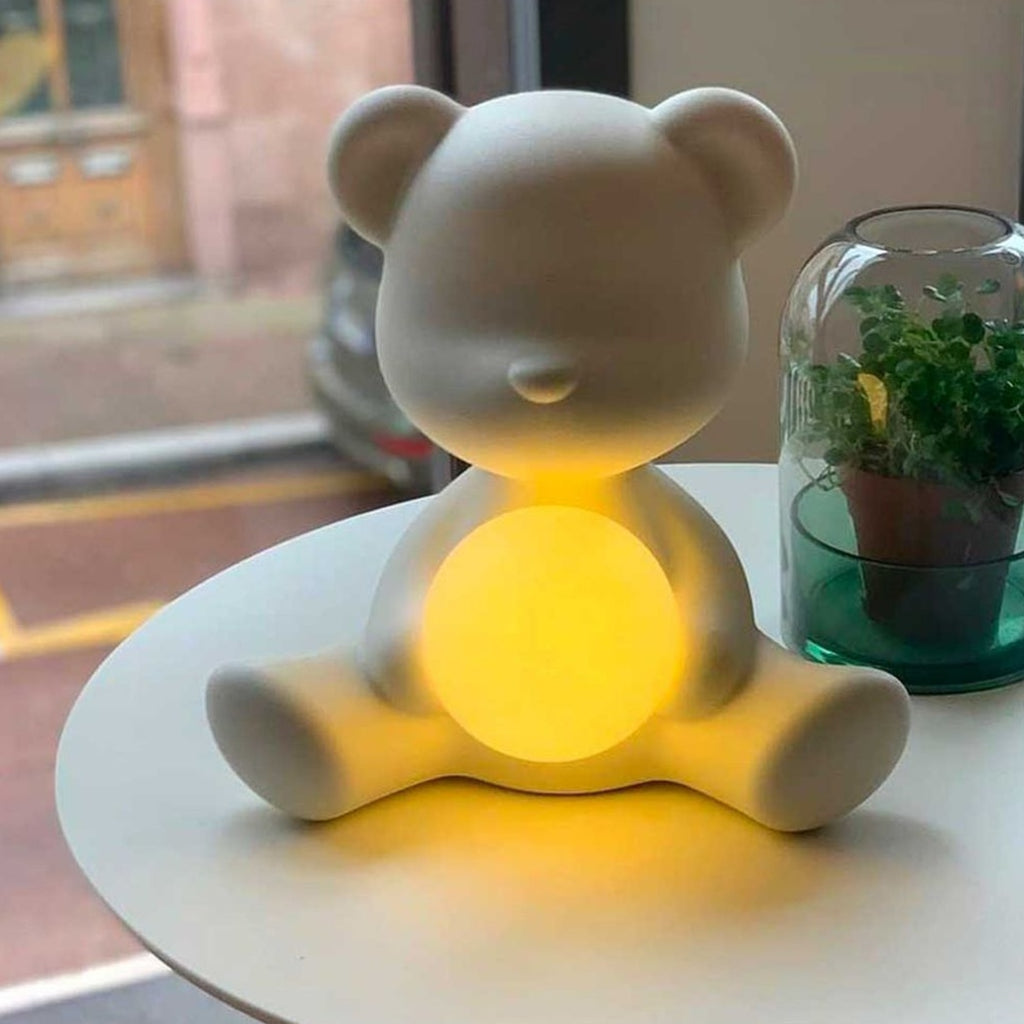 Qeeboo Teddy Girl LED Table Lamp - Rechargeable Yellow Bear Design