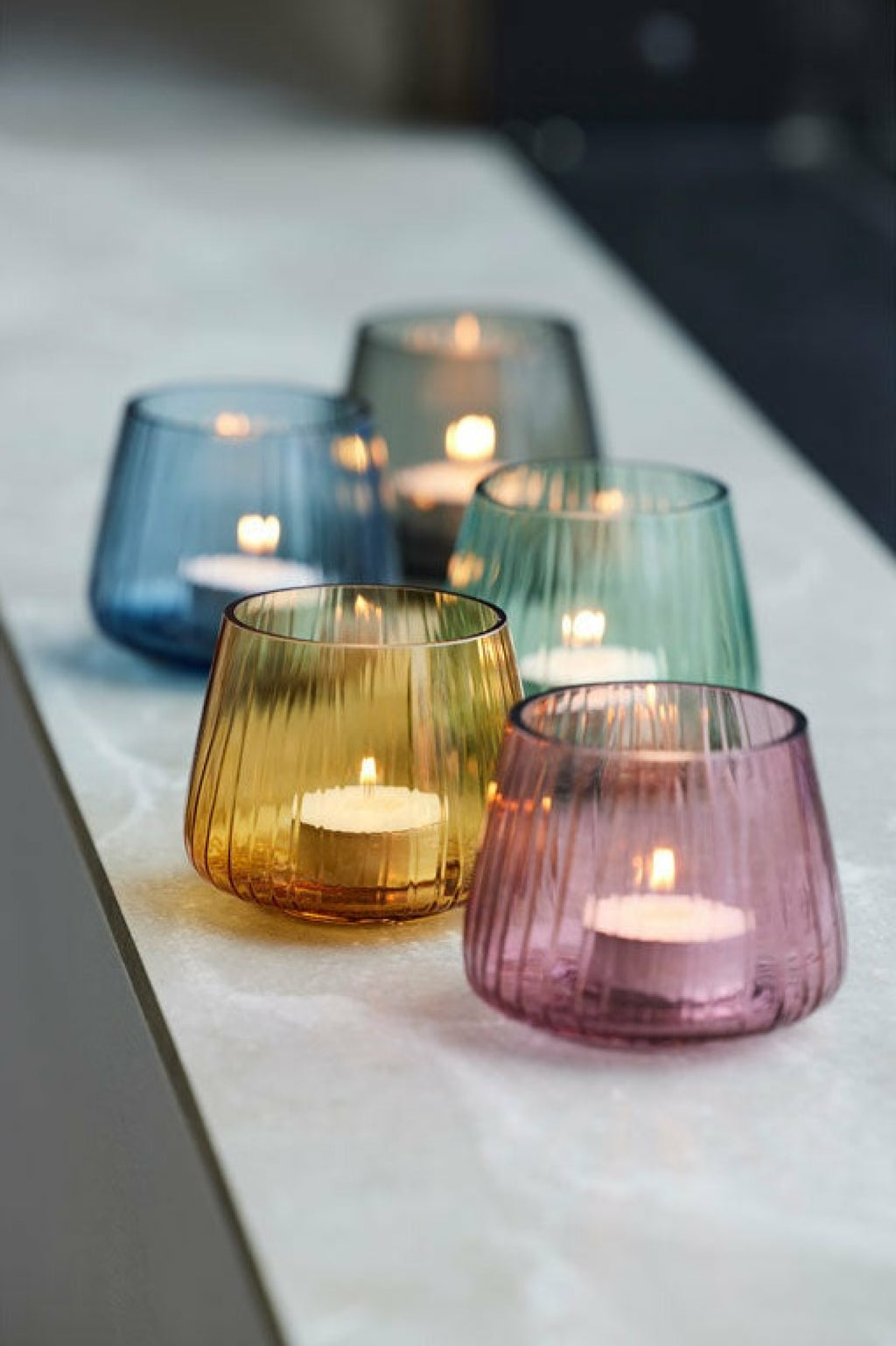 BITZ Kusintha tealight holder 2 pcs. H 7,5 cm, Smoke