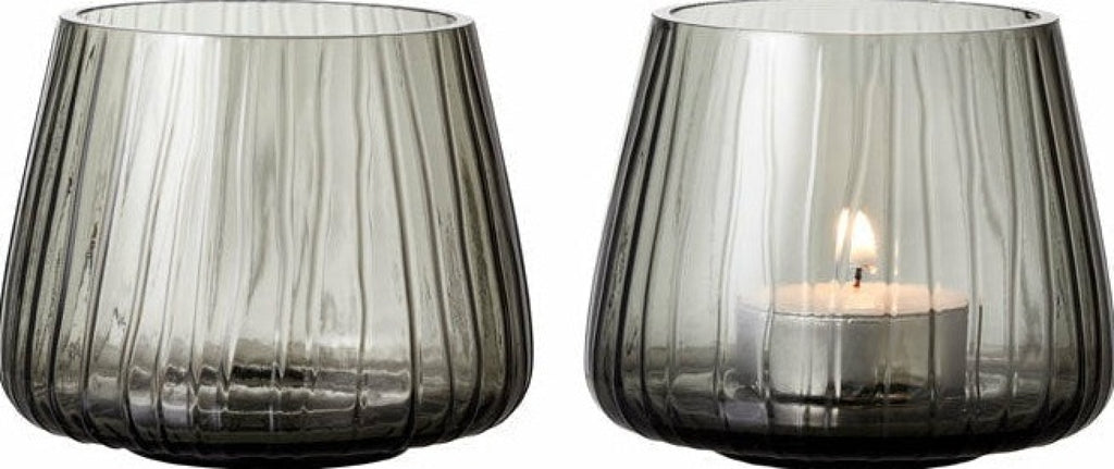 BITZ Kusintha tealight holder 2 pcs. H 7,5 cm, Smoke