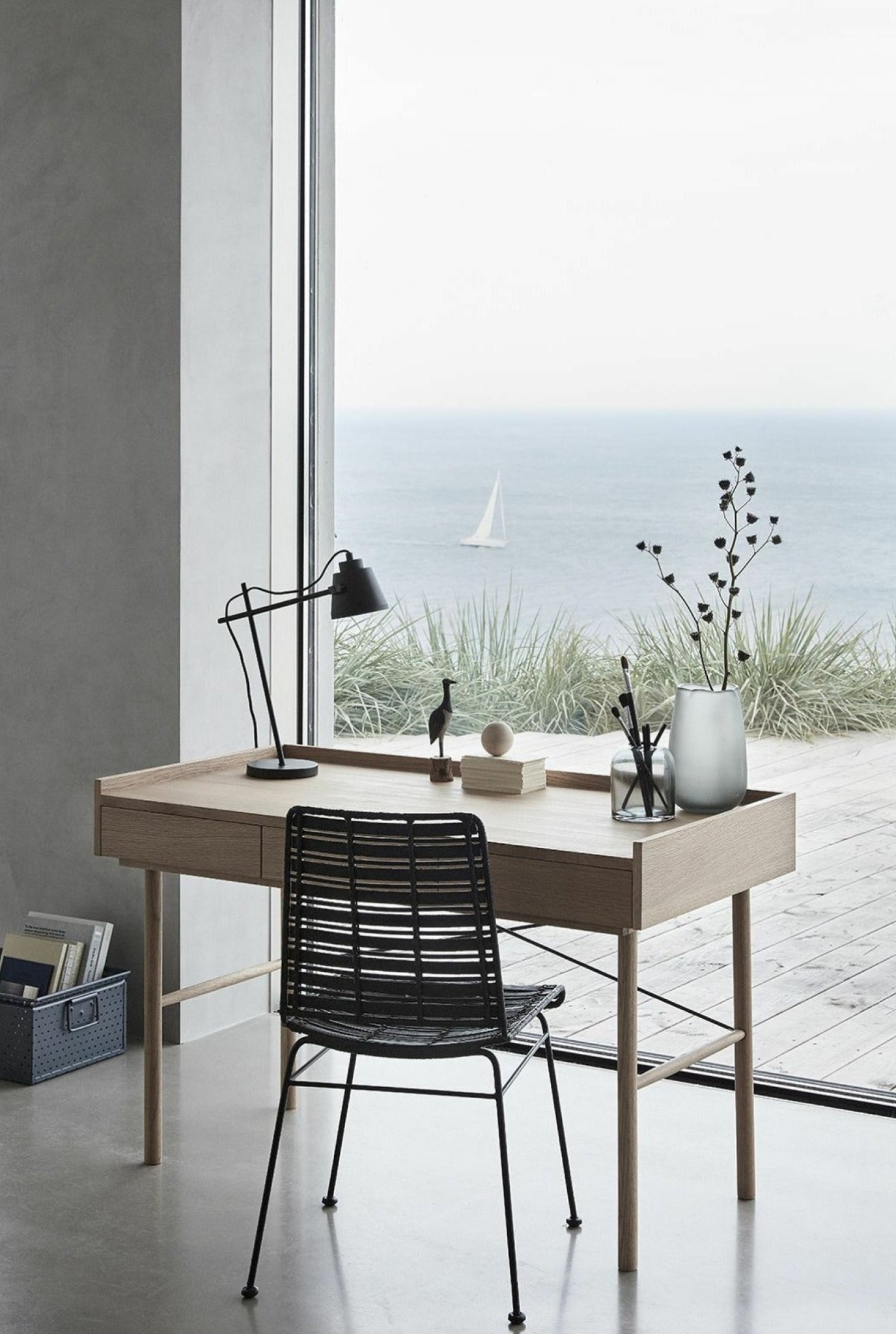 Hübsch Smoky Grey Dome Vase Set of 2 - Handmade Glass Decor for Flowers