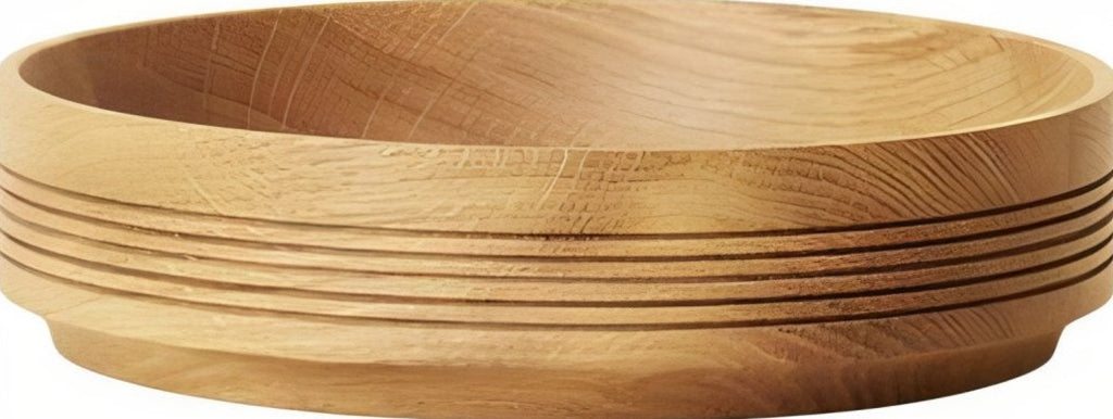 Form & Refine Section Oak Wooden Bowl — 24cm Handcrafted Fruit Bowl