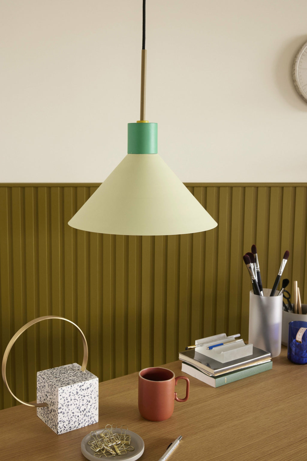 Hübsch Wave Desk Organizer in Frosted Glass - Stylish Office Storage Solution