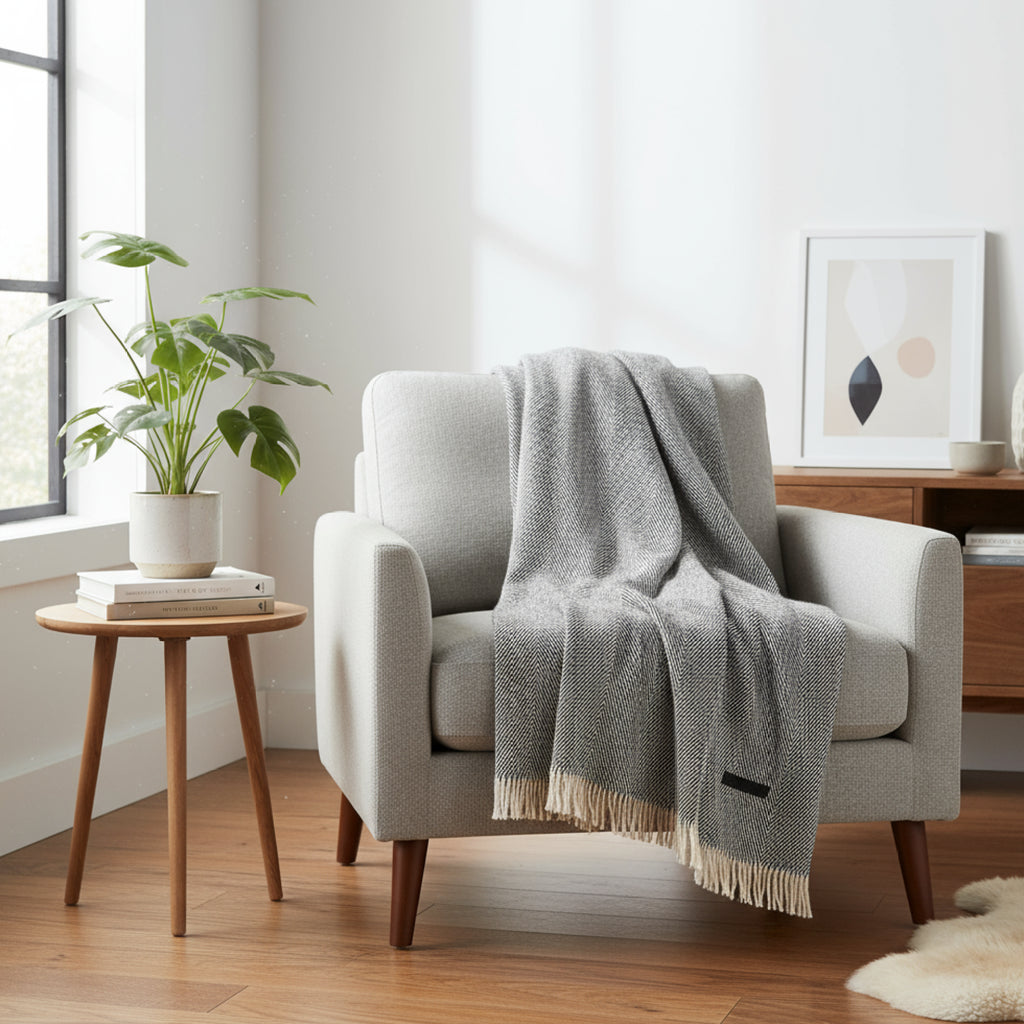 Andersen Furniture Twill Weave Blanket, Grey