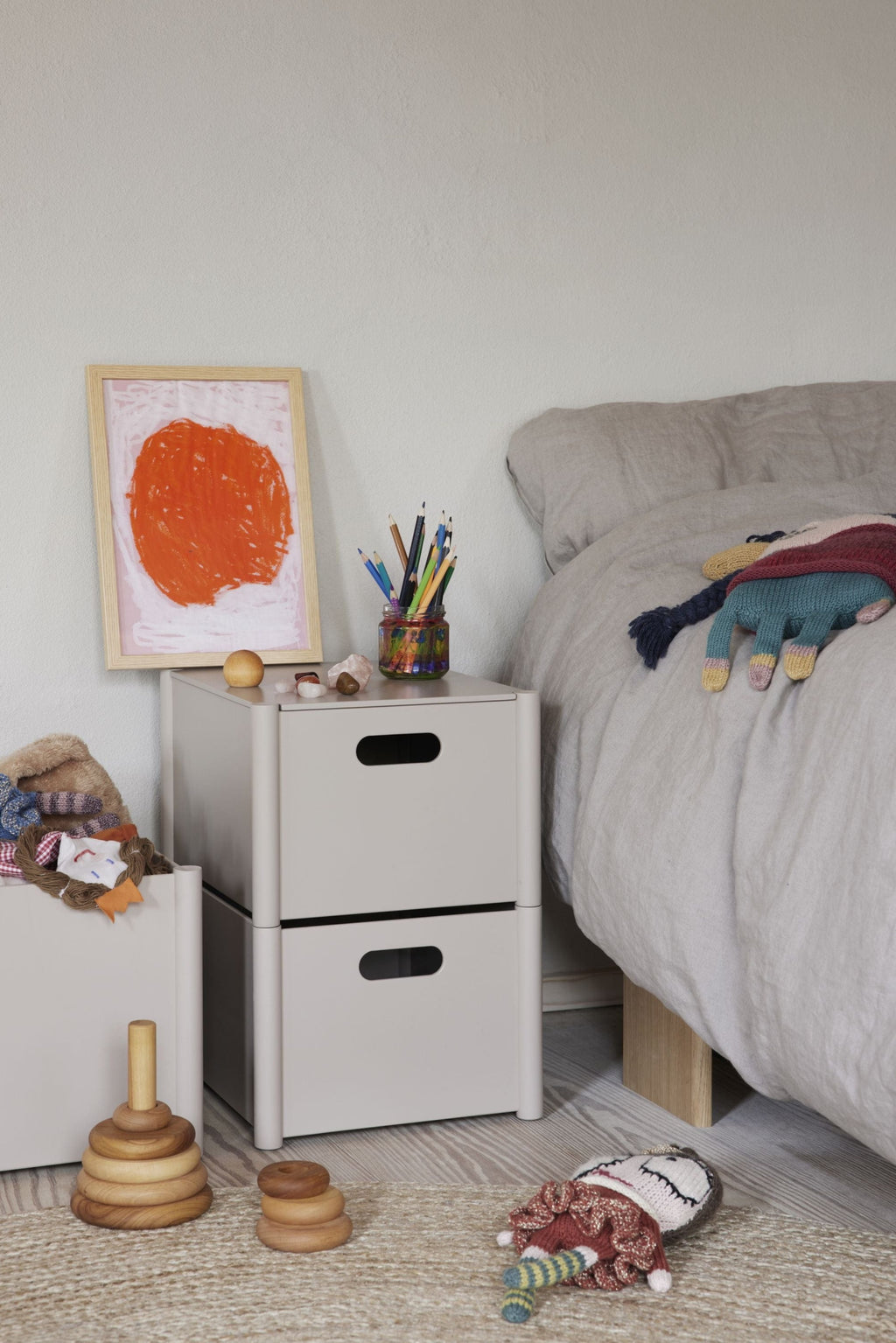 Form & Refine Pillar Storage Box Lid - Medium Warm Grey Beech 35x27 Cm