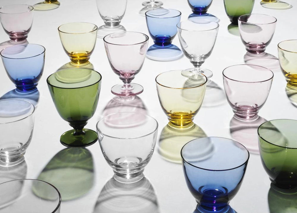 Holmegaard Flow Water Glass, Olive Green