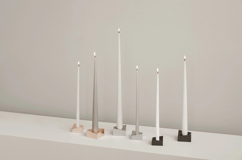 Stoff Nagel Candle Holder Small, Black Chrome