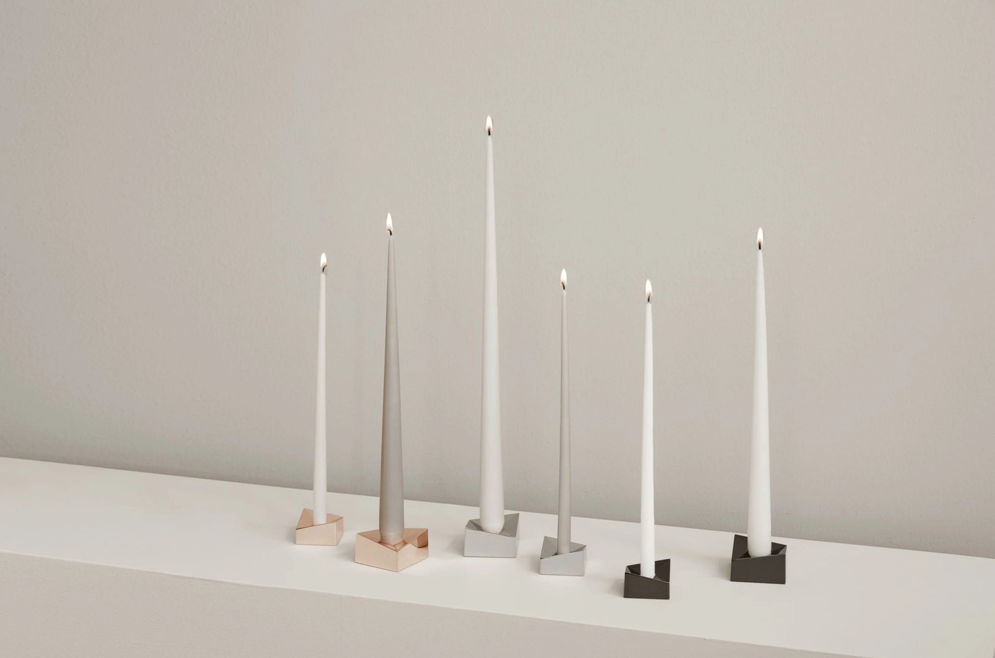 Stoff Nagel Candle Holder Small, Rose Gold