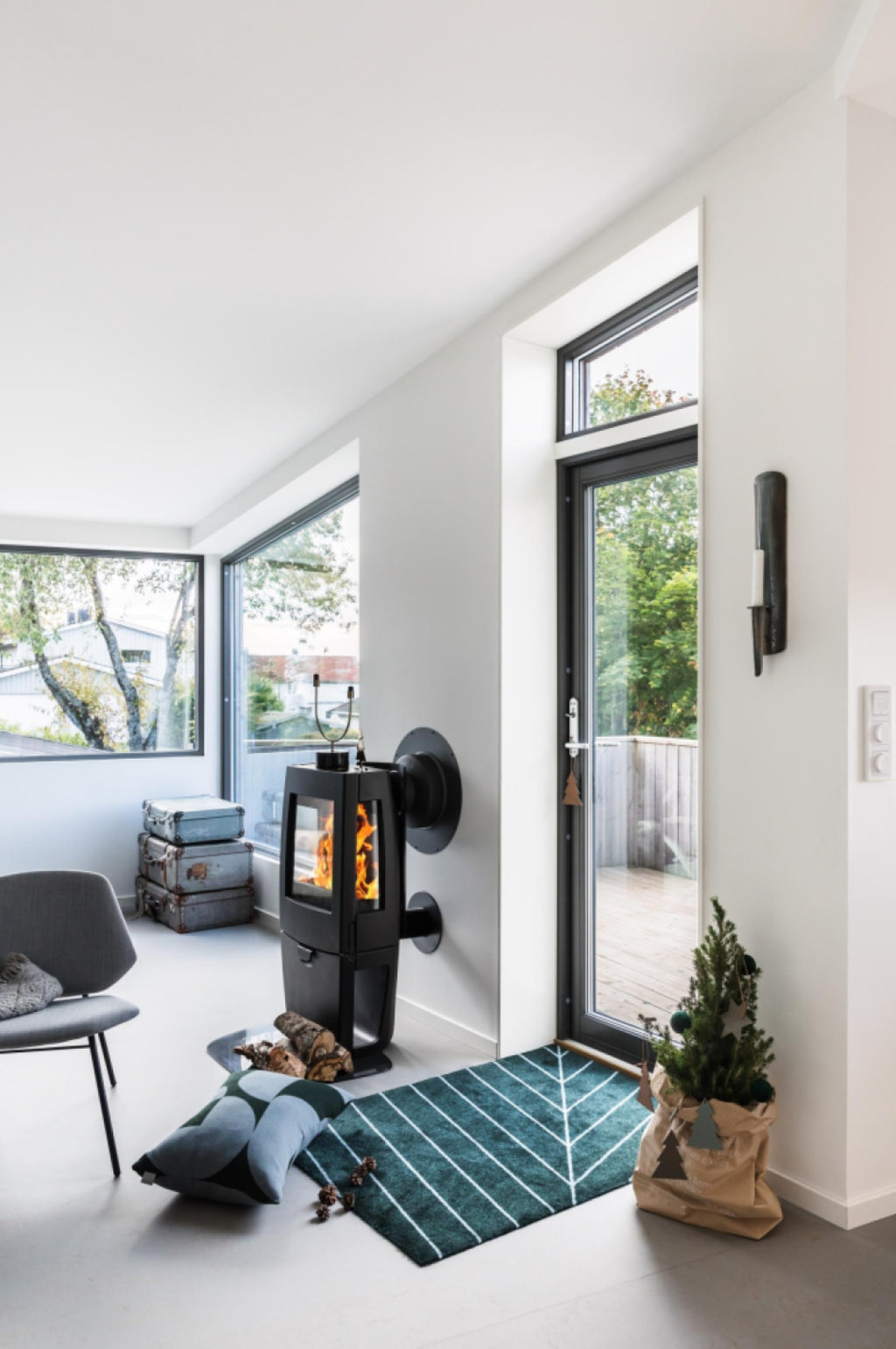 Heymat One Noon Doormat 150x85 cm — PET/Nitrile, Blue White Black