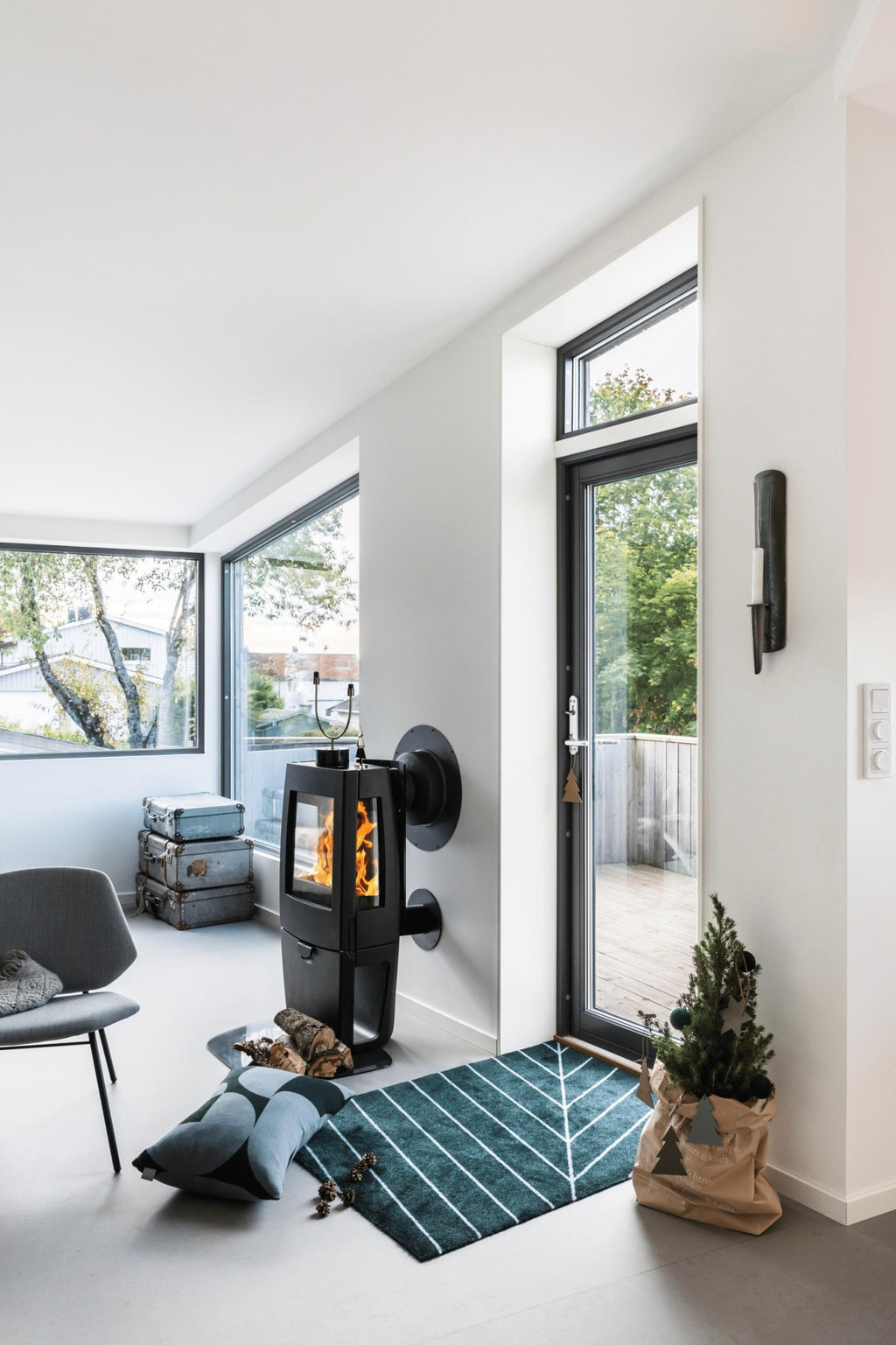 Heymat One Noon Doormat 85×60 cm - PET/Nitrile, Blue Green Red