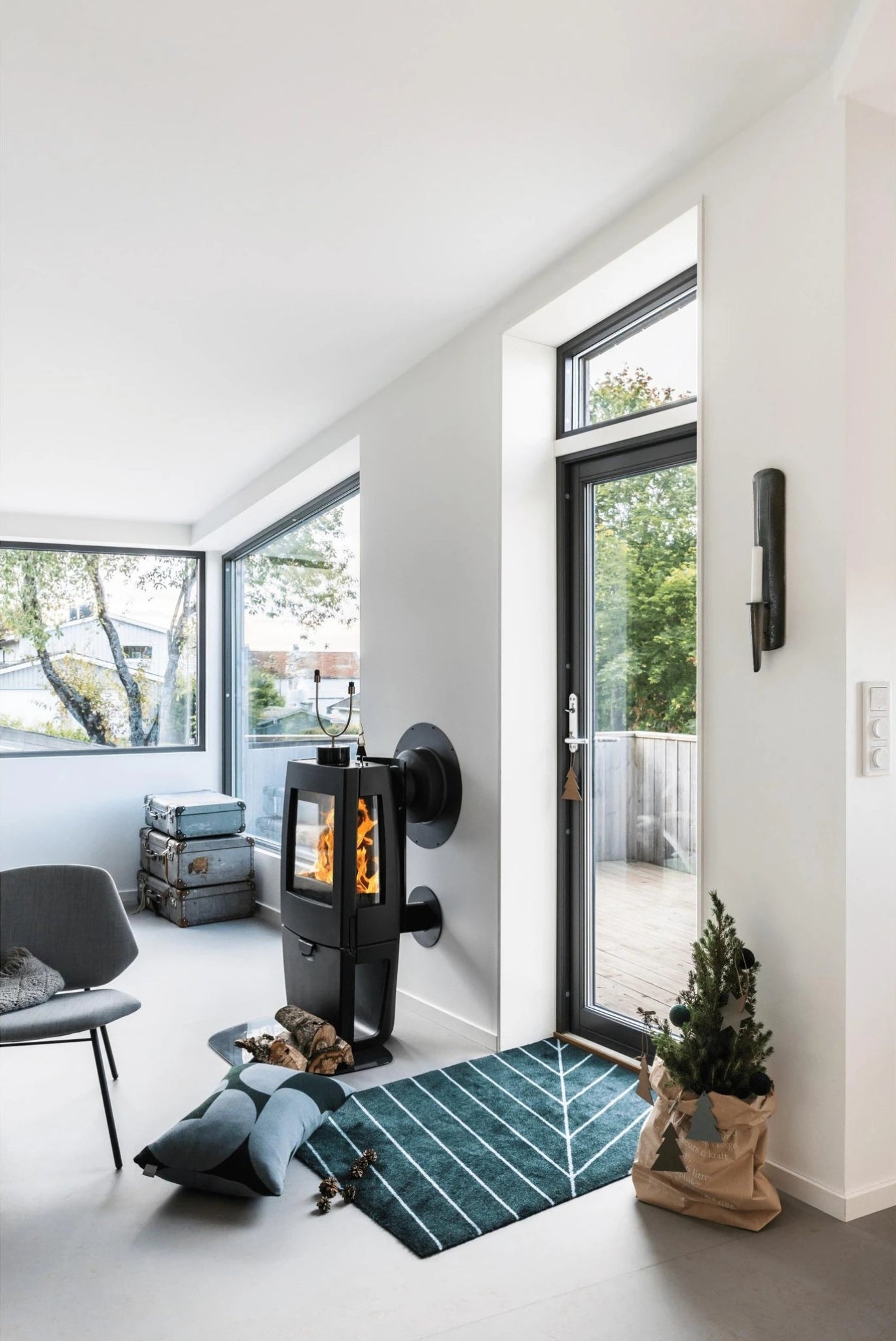 Heymat One Noon Doormat 85×60 cm - PET/Nitrile, Blue Green Red