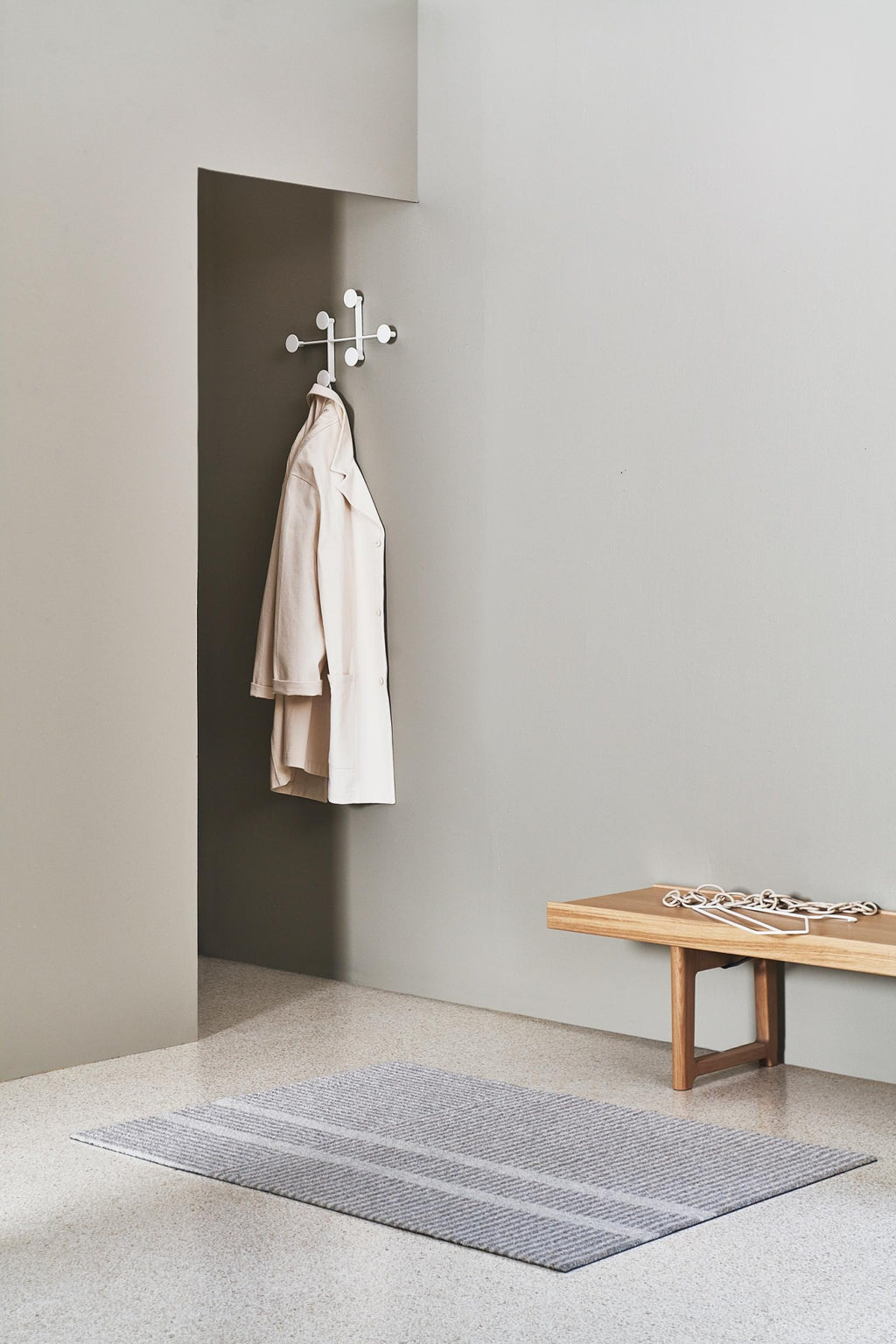 Heymat Løype Doormat Breezy Beige 85x60 cm – PET & Nitrile Rubber