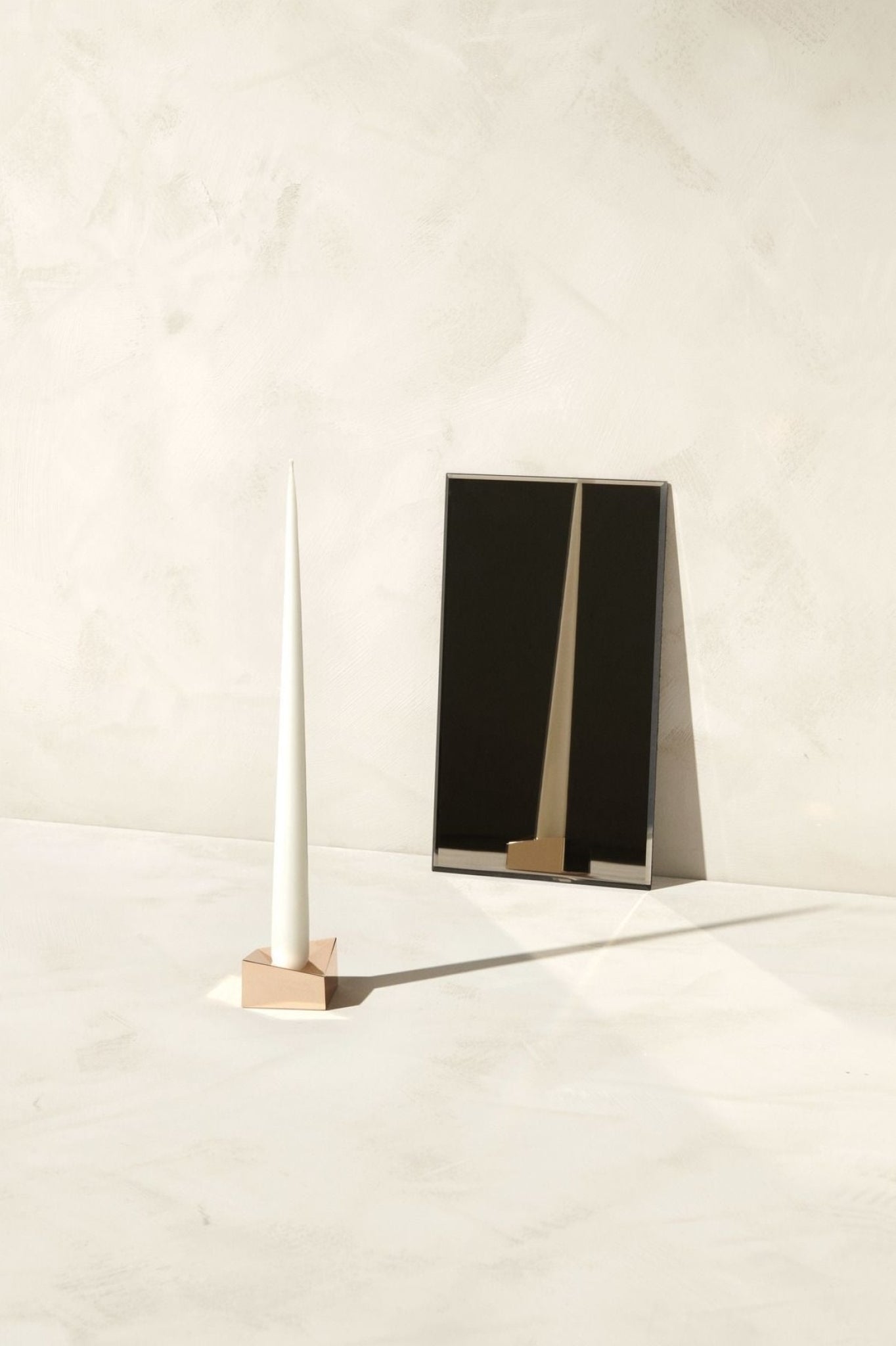 STOFF Nagel Large Rose Gold Candle Holder - Elegant Reflect Design