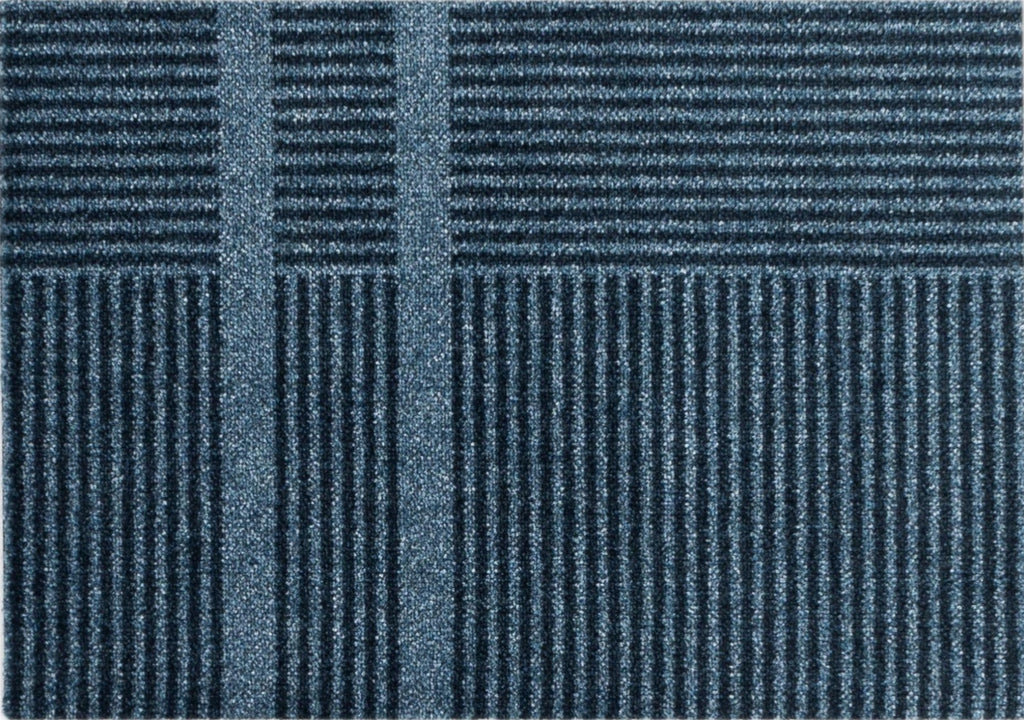 Heymat Løype Doormat Stormy Blue/Grey-Beige 85x115 cm PET with nitrile backing