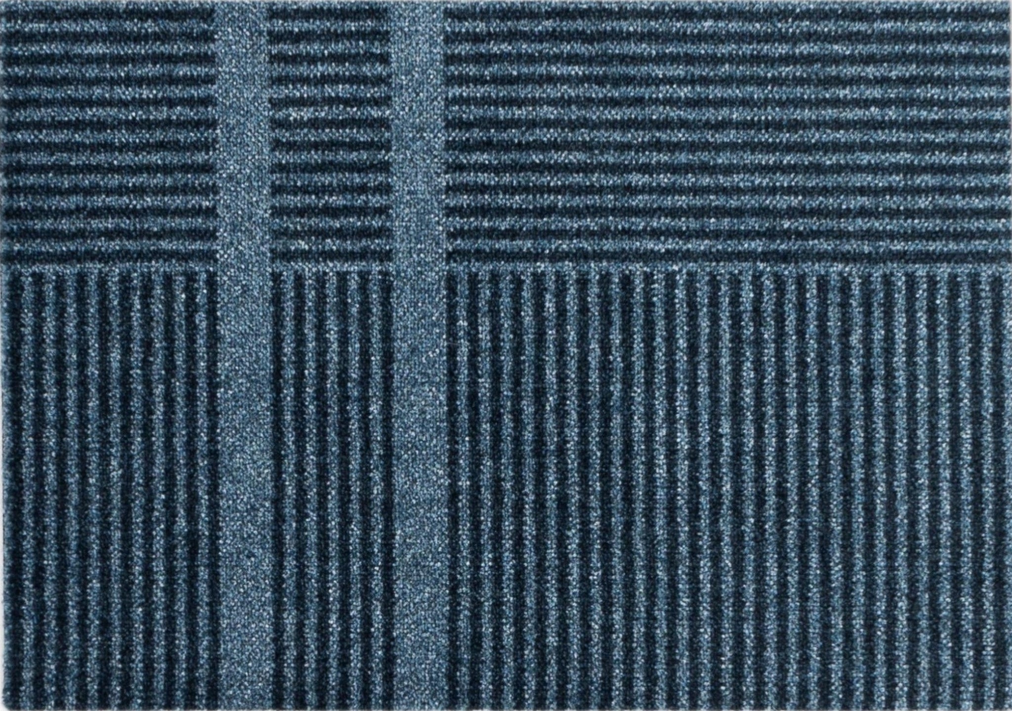 Heymat Løype Doormat Stormy Blue/Grey-Beige 85x115 cm PET with nitrile backing