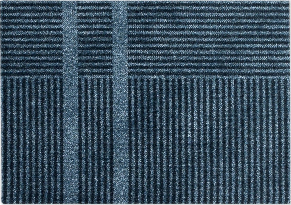 Heymat Løype Doormat Stormy Blue/Grey-Beige 85x115 cm PET with nitrile backing