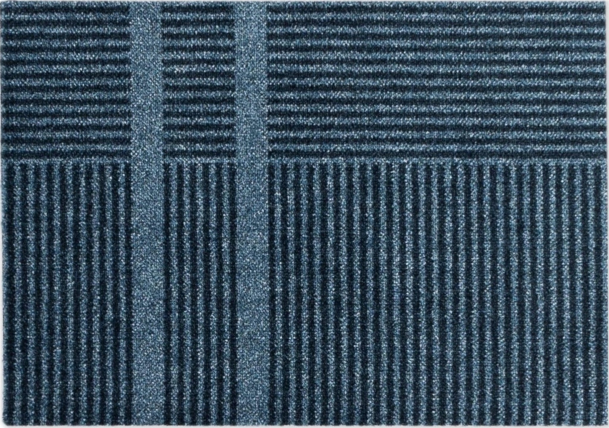 Heymat Løype Doormat Stormy Blue/Grey-Beige 85x115 cm PET with nitrile backing