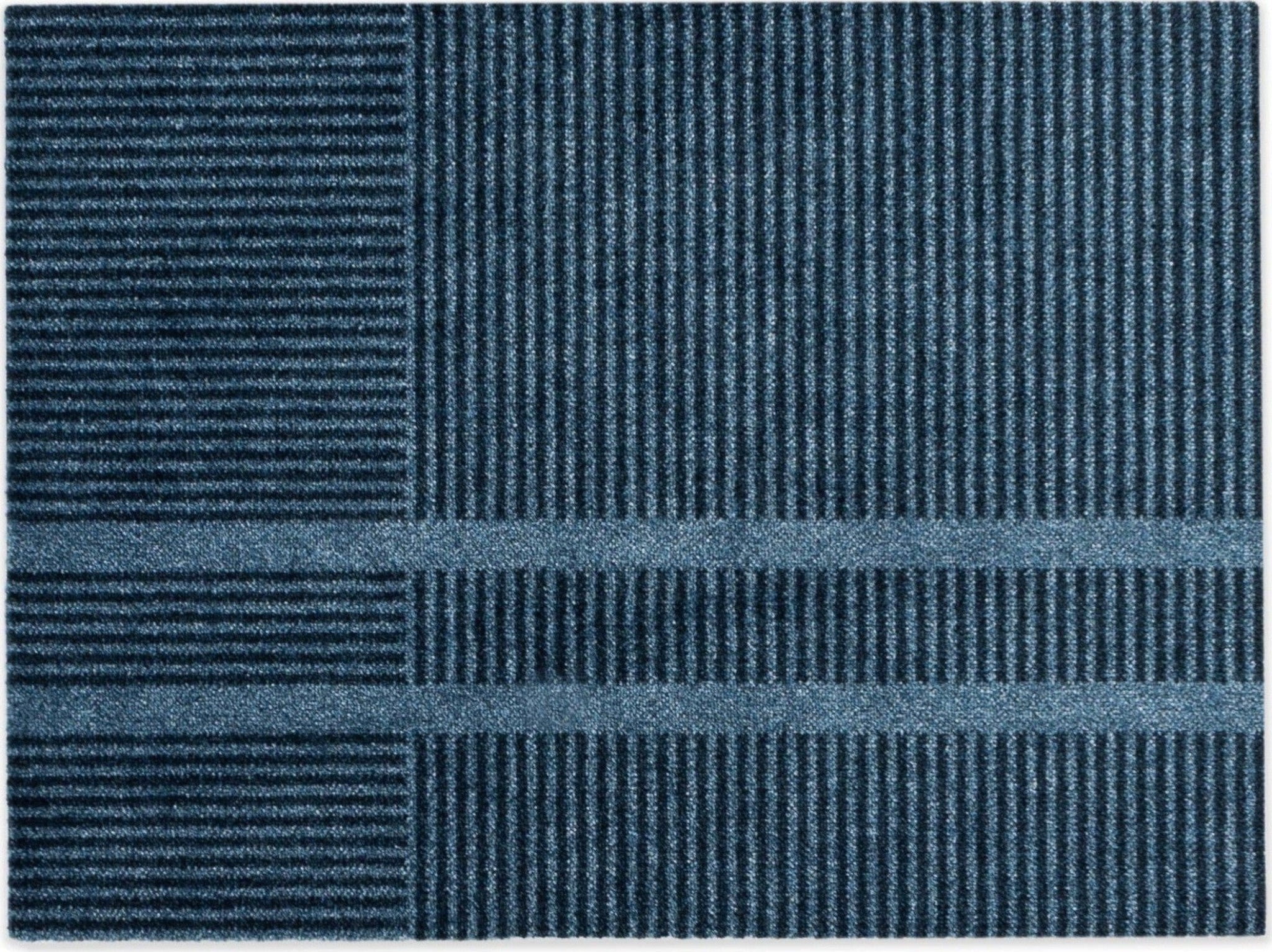 Heymat Løype Stormy Blue Doormat 85x250 cm – PET/Nitrile Runner Grey/Beige