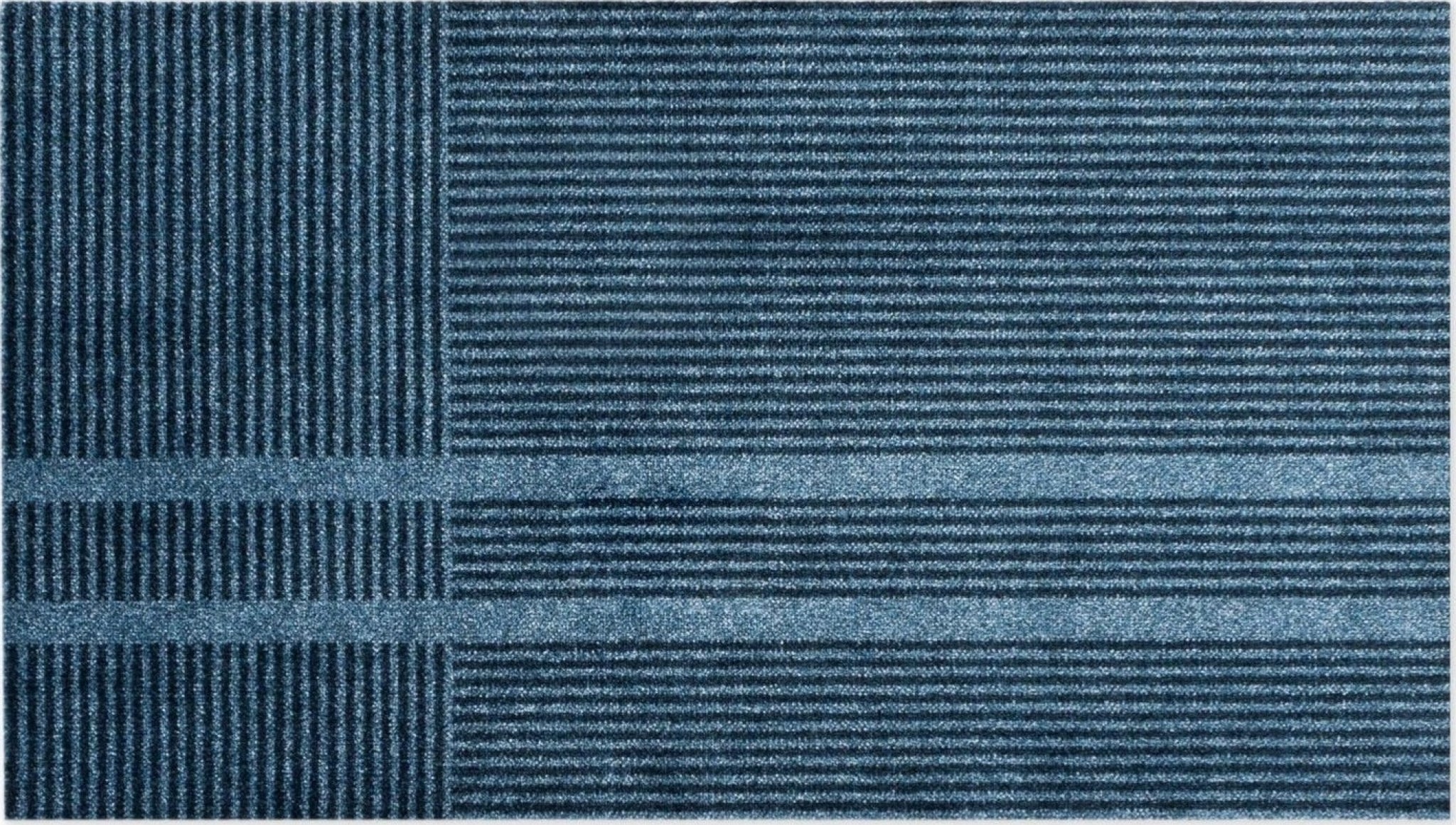 Heymat Løype Stormy Blue Doormat 85×150 cm — PET & Nitrile Rubber