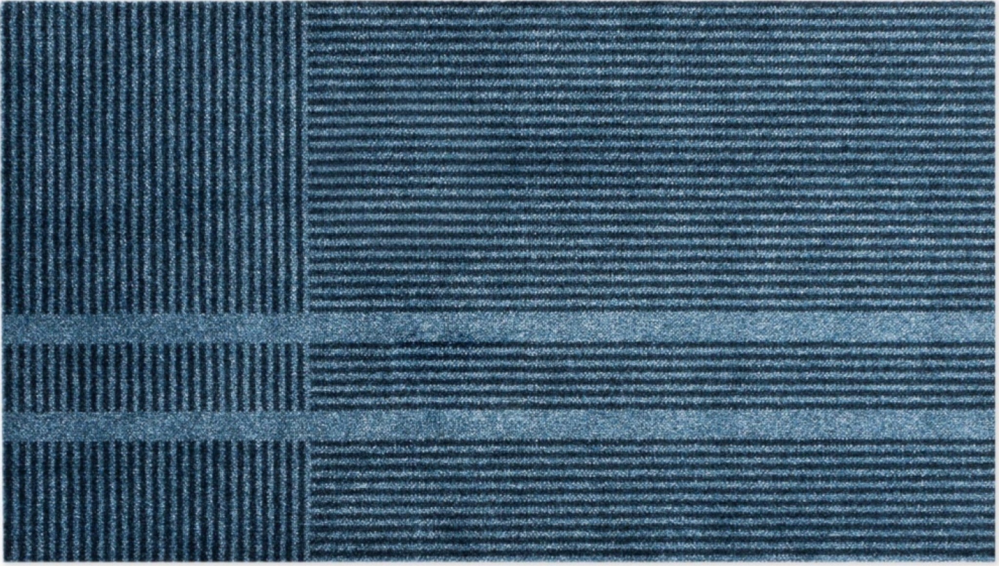 Heymat Løype Stormy Blue Doormat 85×150 cm — PET & Nitrile Rubber