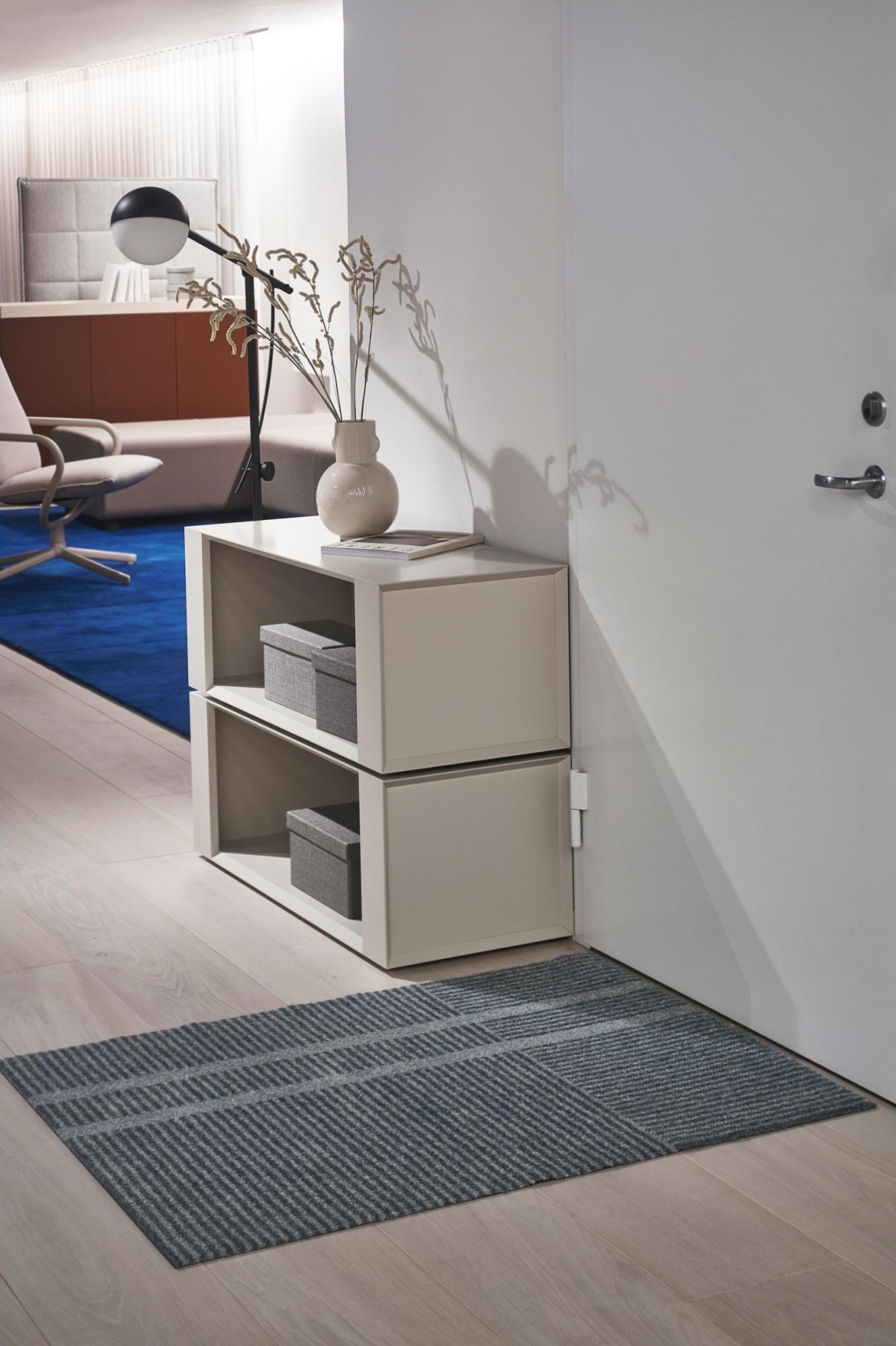 Heymat Løype Cloudy Grey Doormat 115x85 cm - PET/Nitrile Entrance Mat