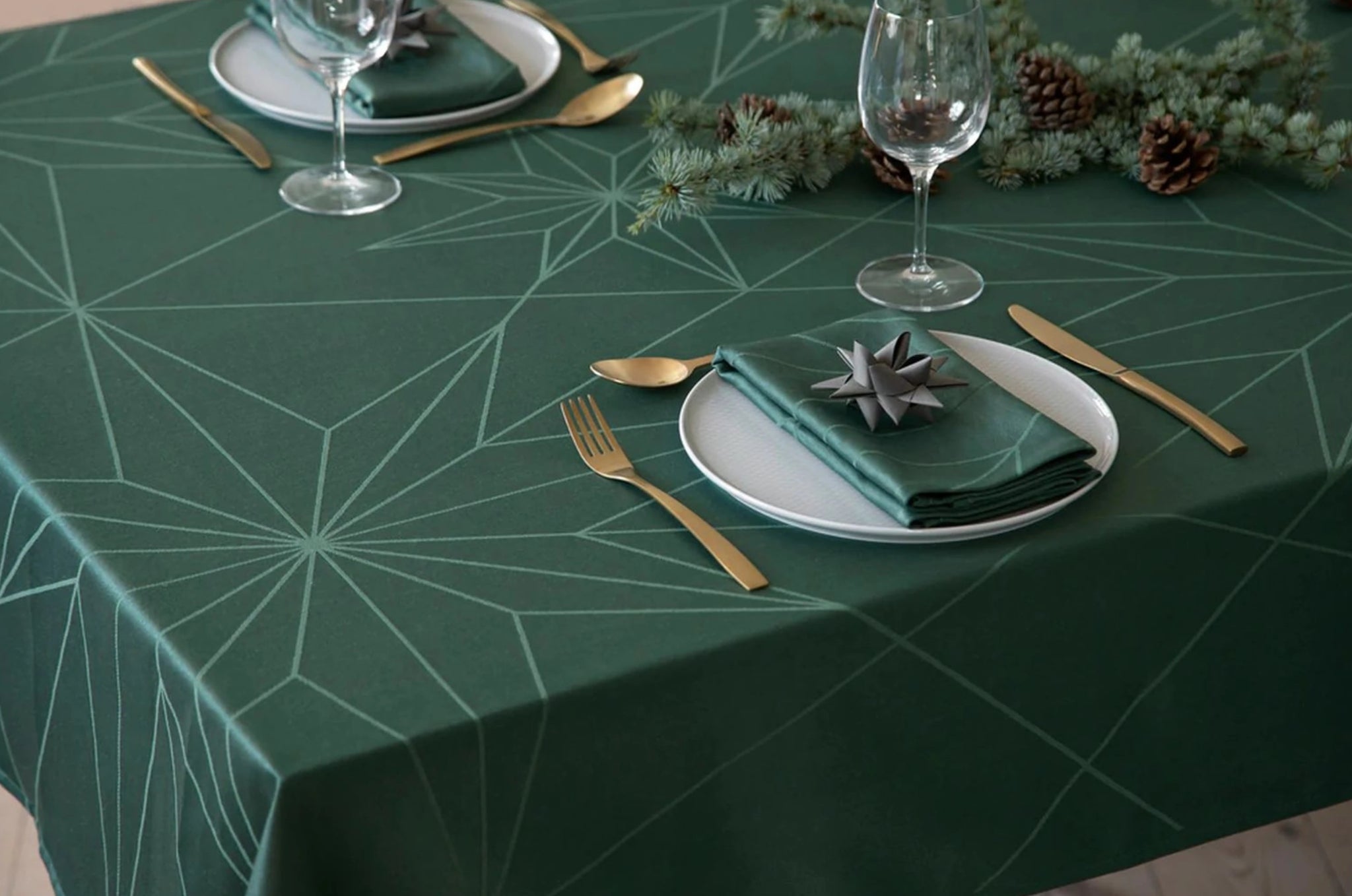 Novoform Design Stars Tablecloth 320 Cm, Green