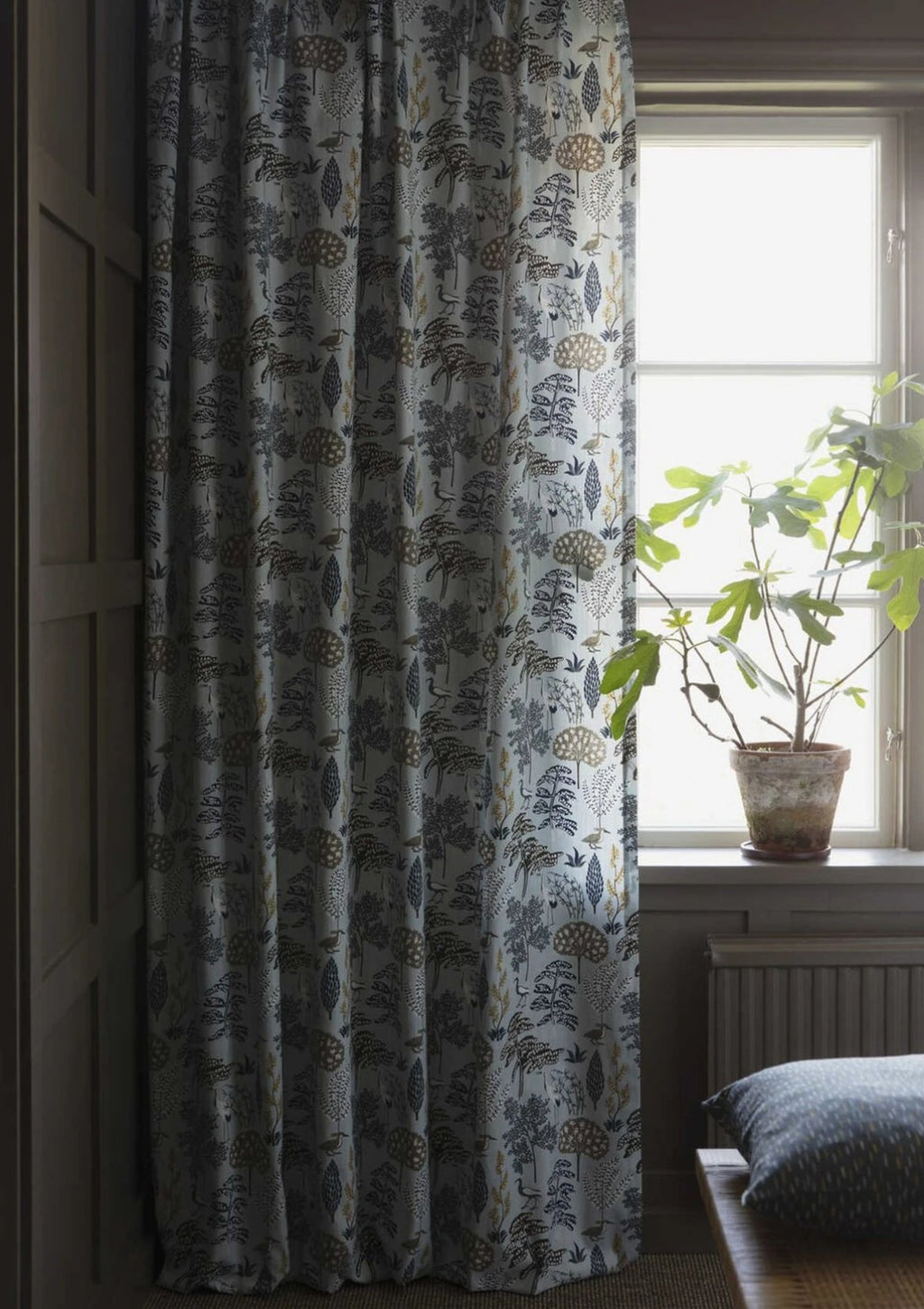 Spira Flora Fabric Width 150 Cm (Price Per Meter), Blue