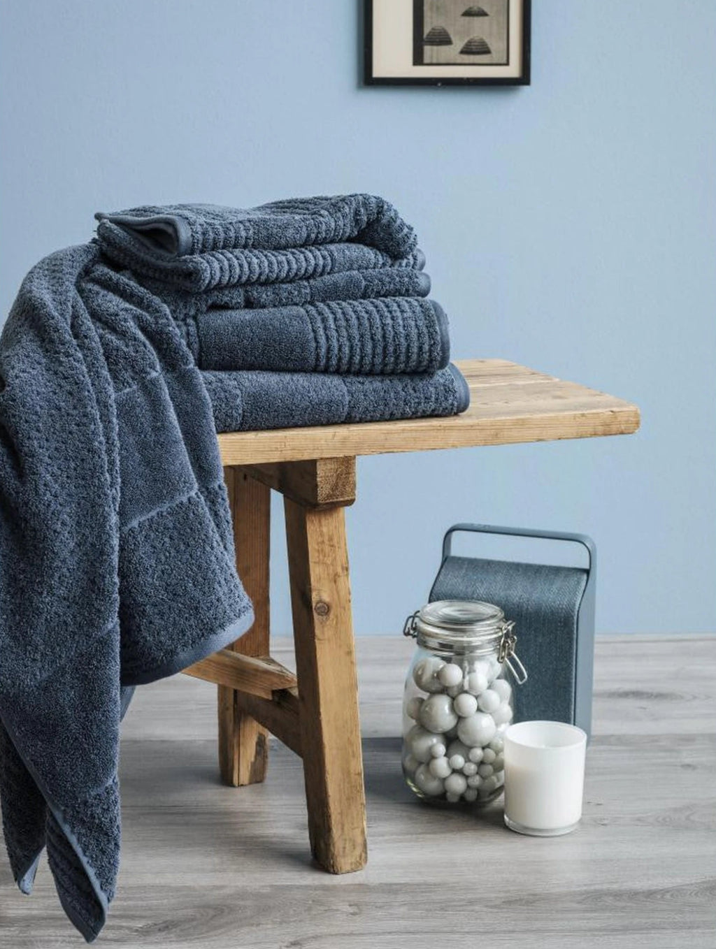 Juna Check Washcloth Dark Blue, 30x30 Cm