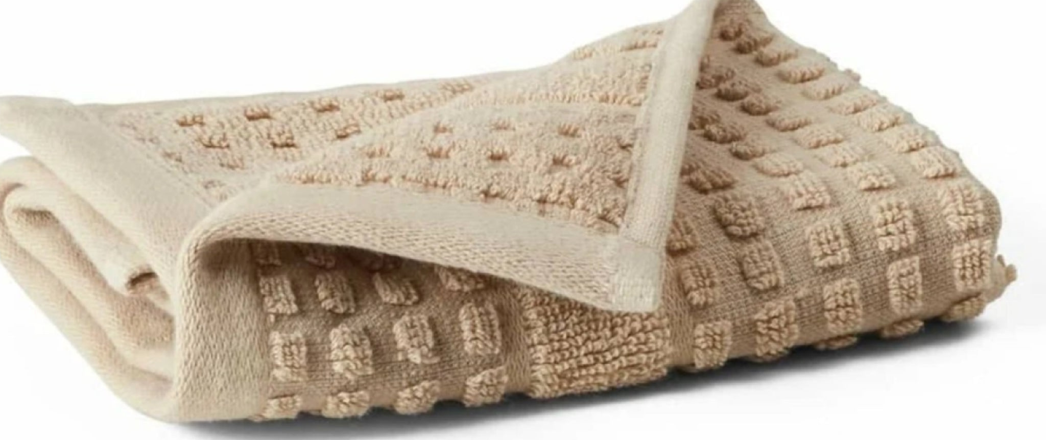 Juna Check Washcloth 30x30 Cm, Sand